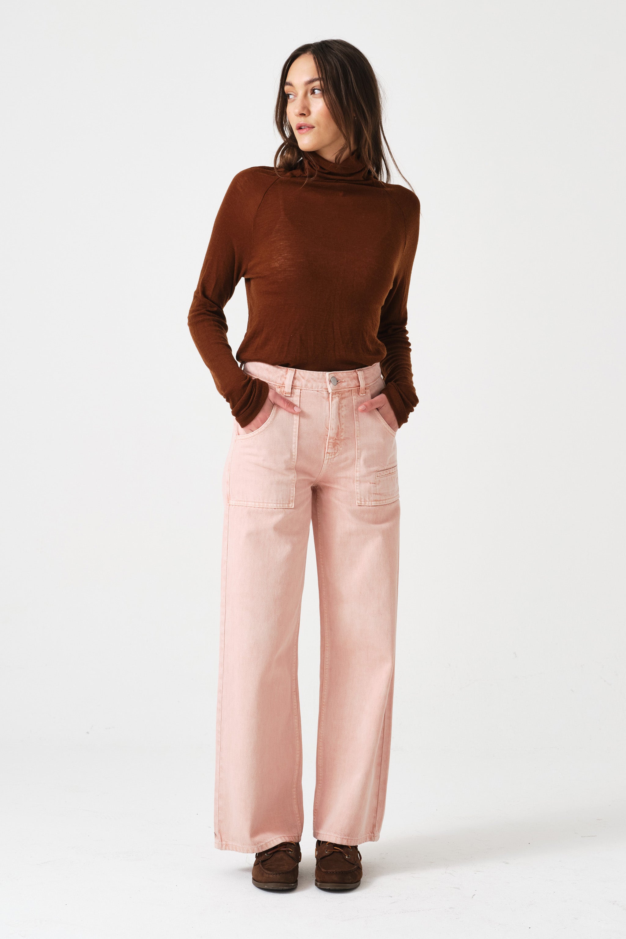 Eden Cropped Jean in Peony Pink