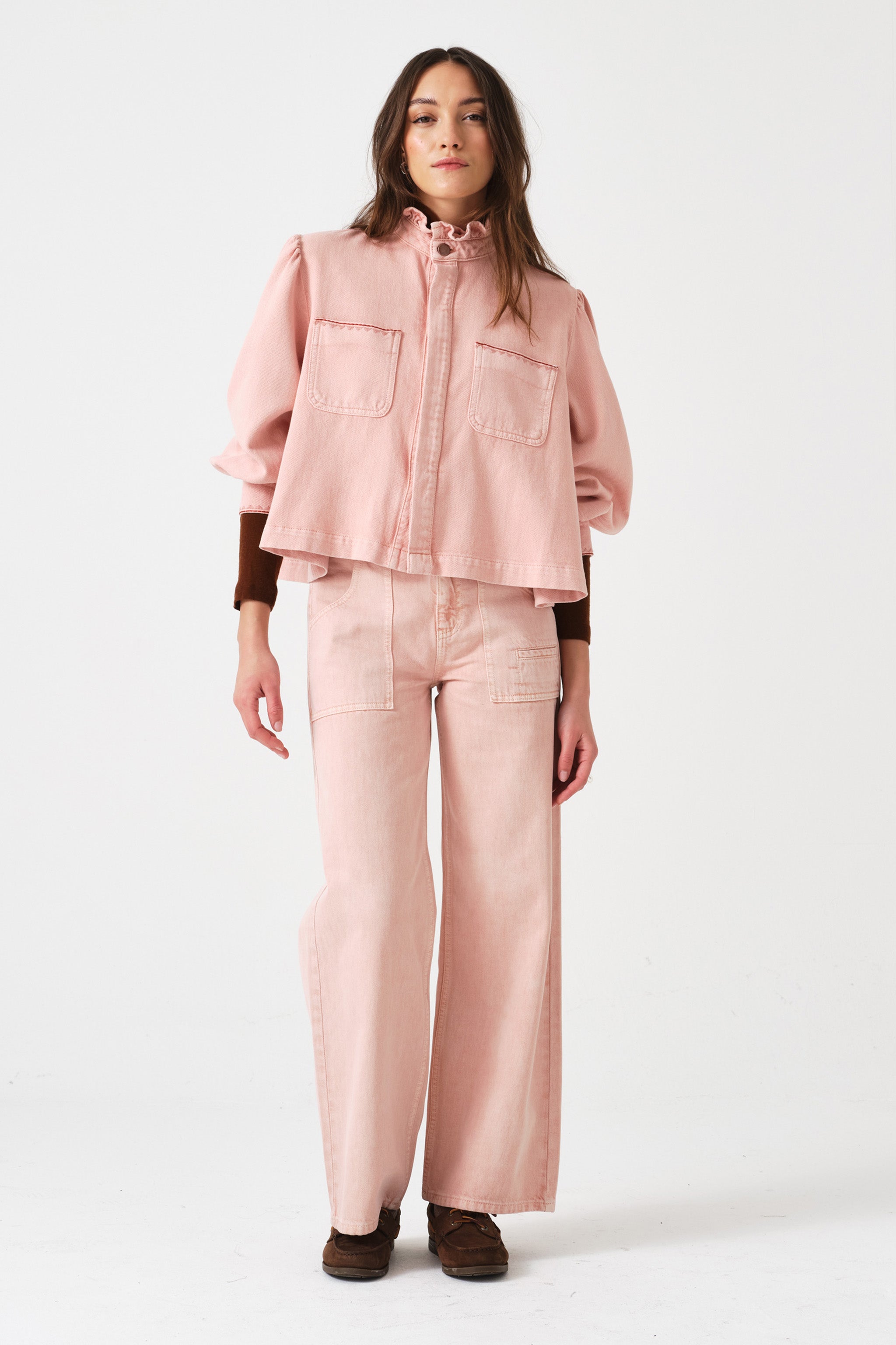 Eden Cropped Jean in Peony Pink