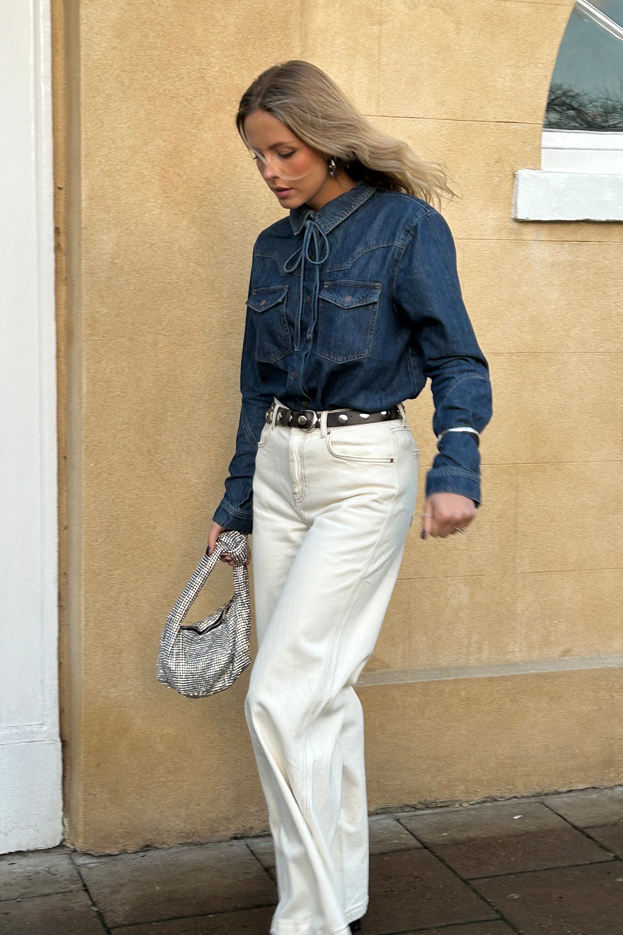 Mia Western Denim Shirt in Idaho