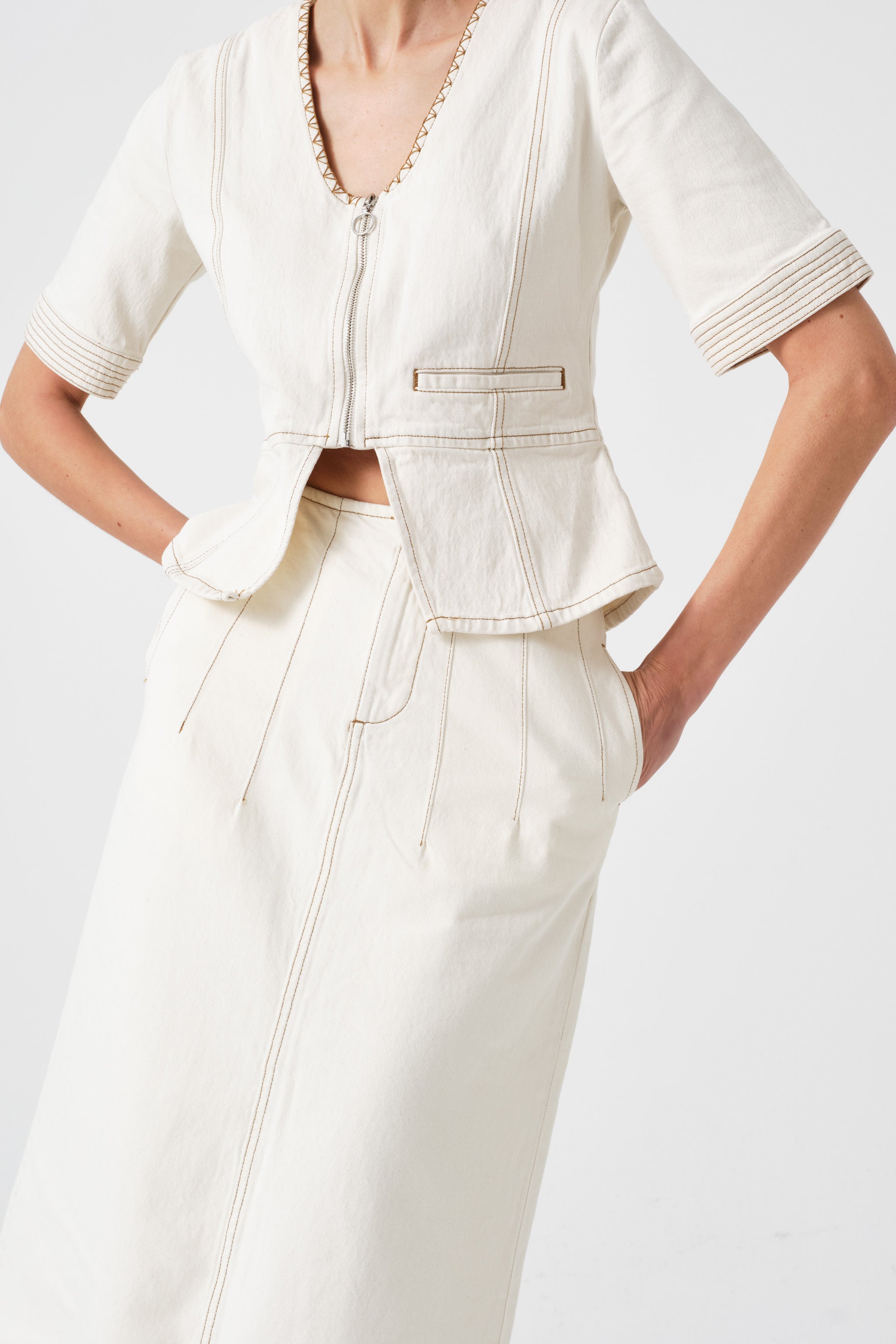 Noah Skirt in Ecru