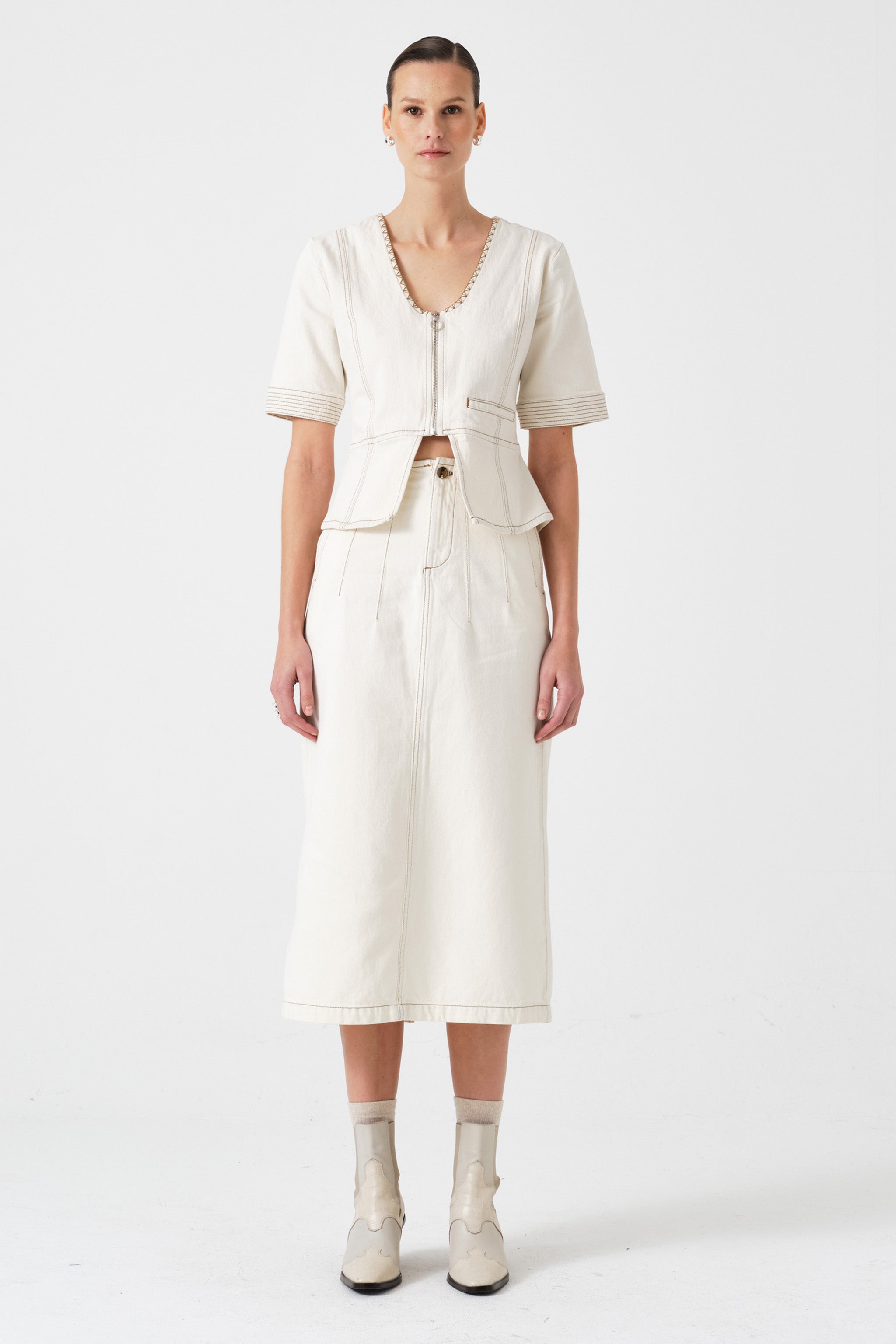 Noah Skirt in Ecru