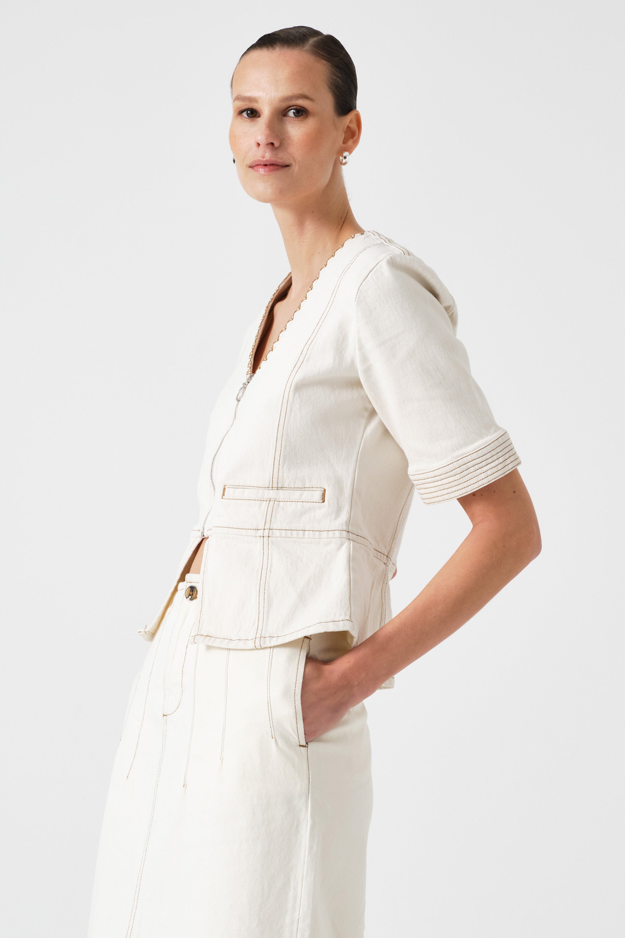 Lea Top in Ecru