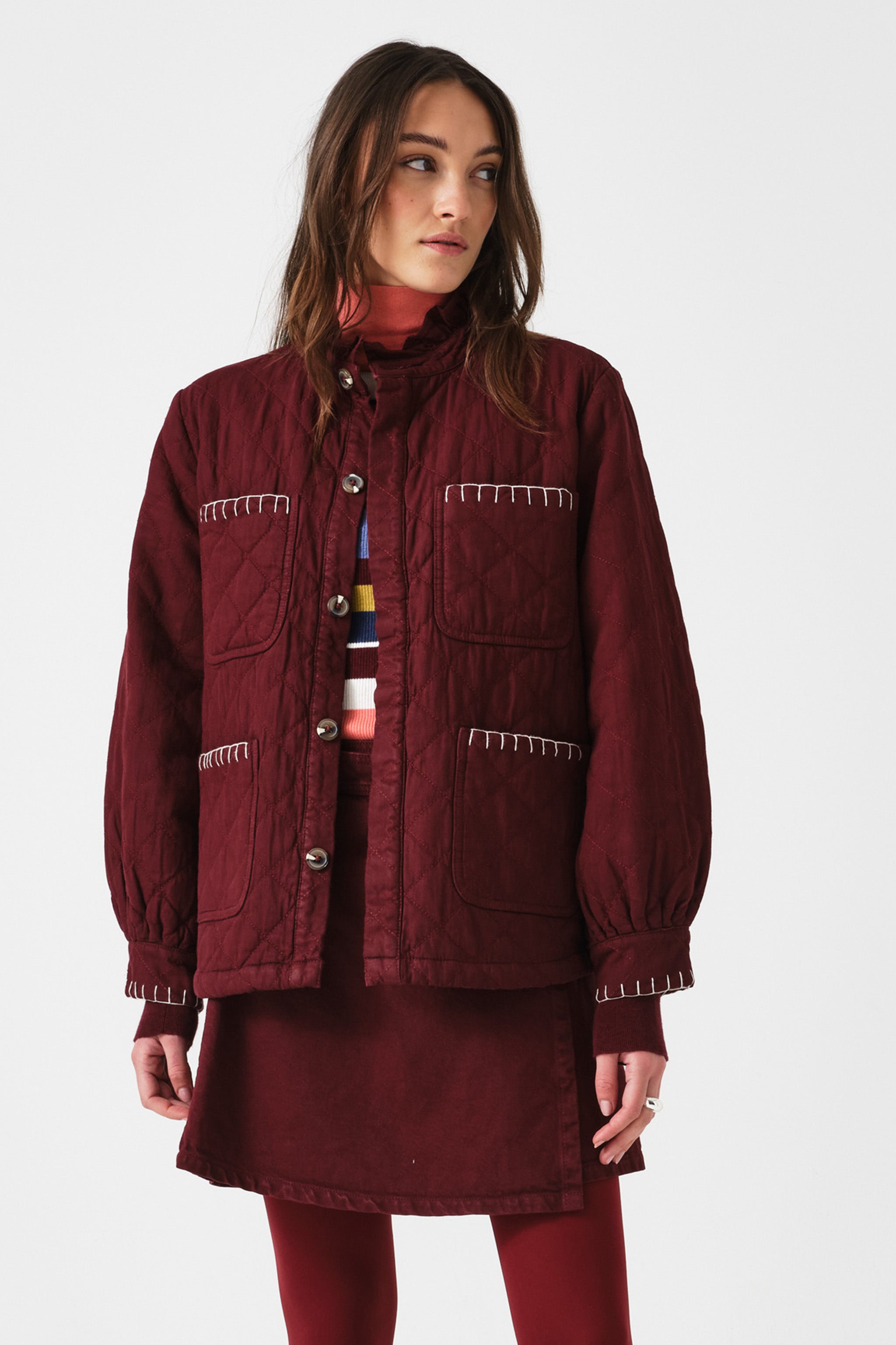Quilted Pablo Jacket in Mulberry