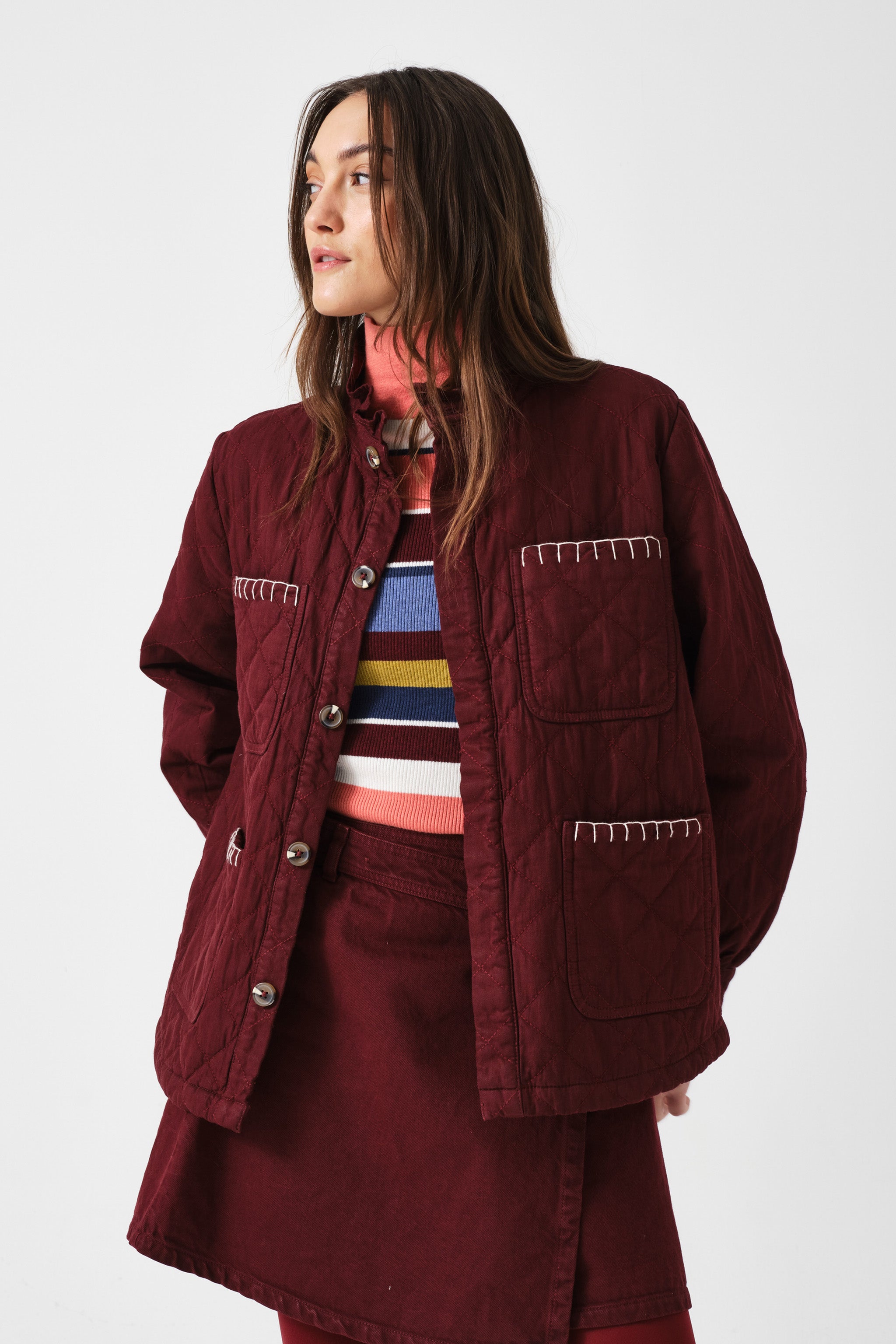Quilted Pablo Jacket in Mulberry