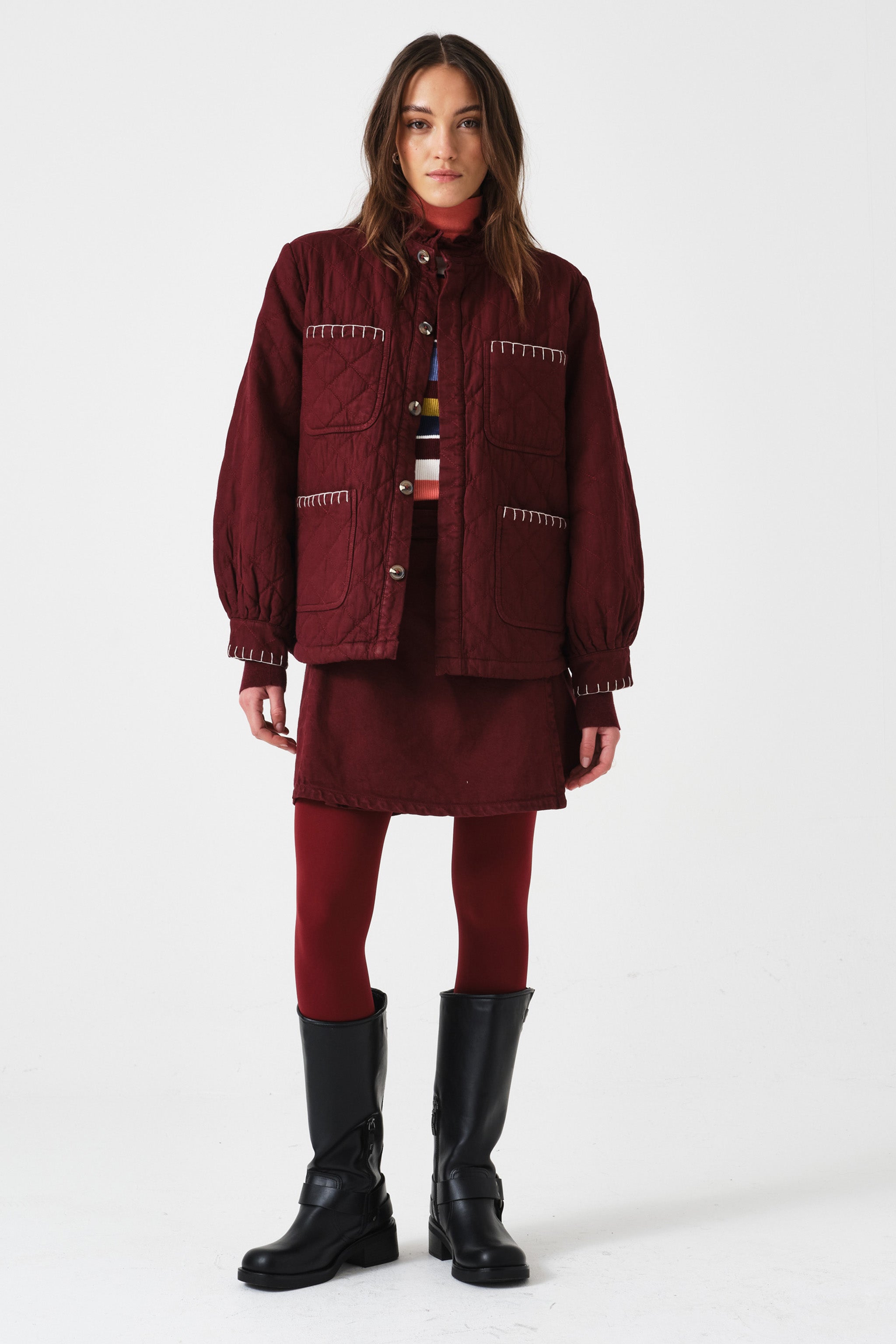 Quilted Pablo Jacket in Mulberry