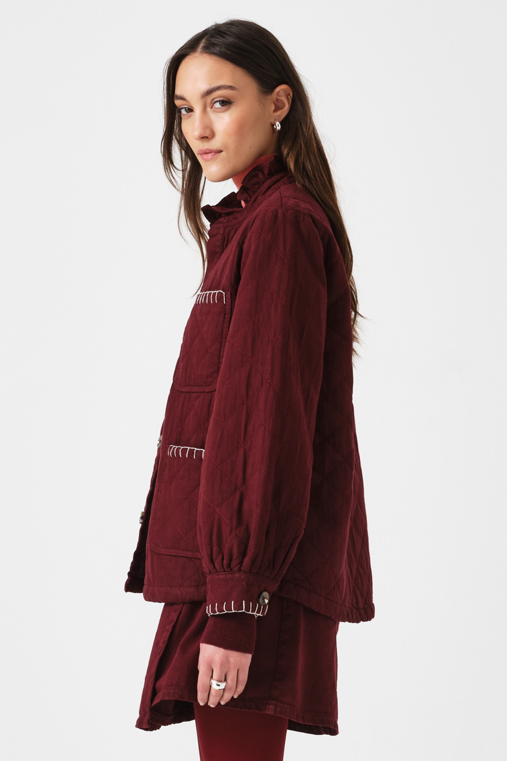 Quilted Pablo Jacket in Mulberry