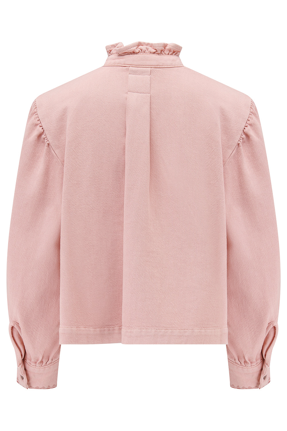 Ziggy Cropped Denim Jacket in Peony Pink