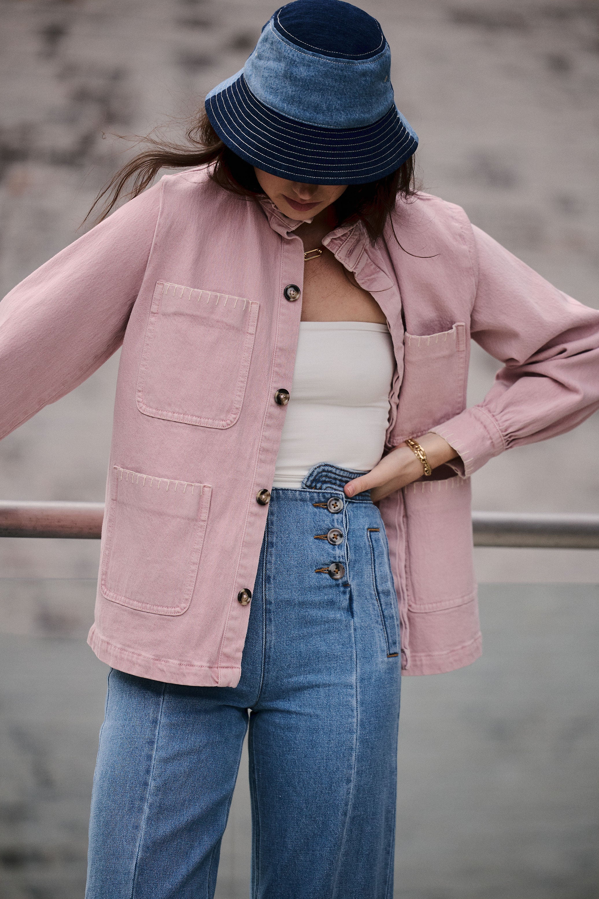 Pablo Denim Jacket in Dusty Rose