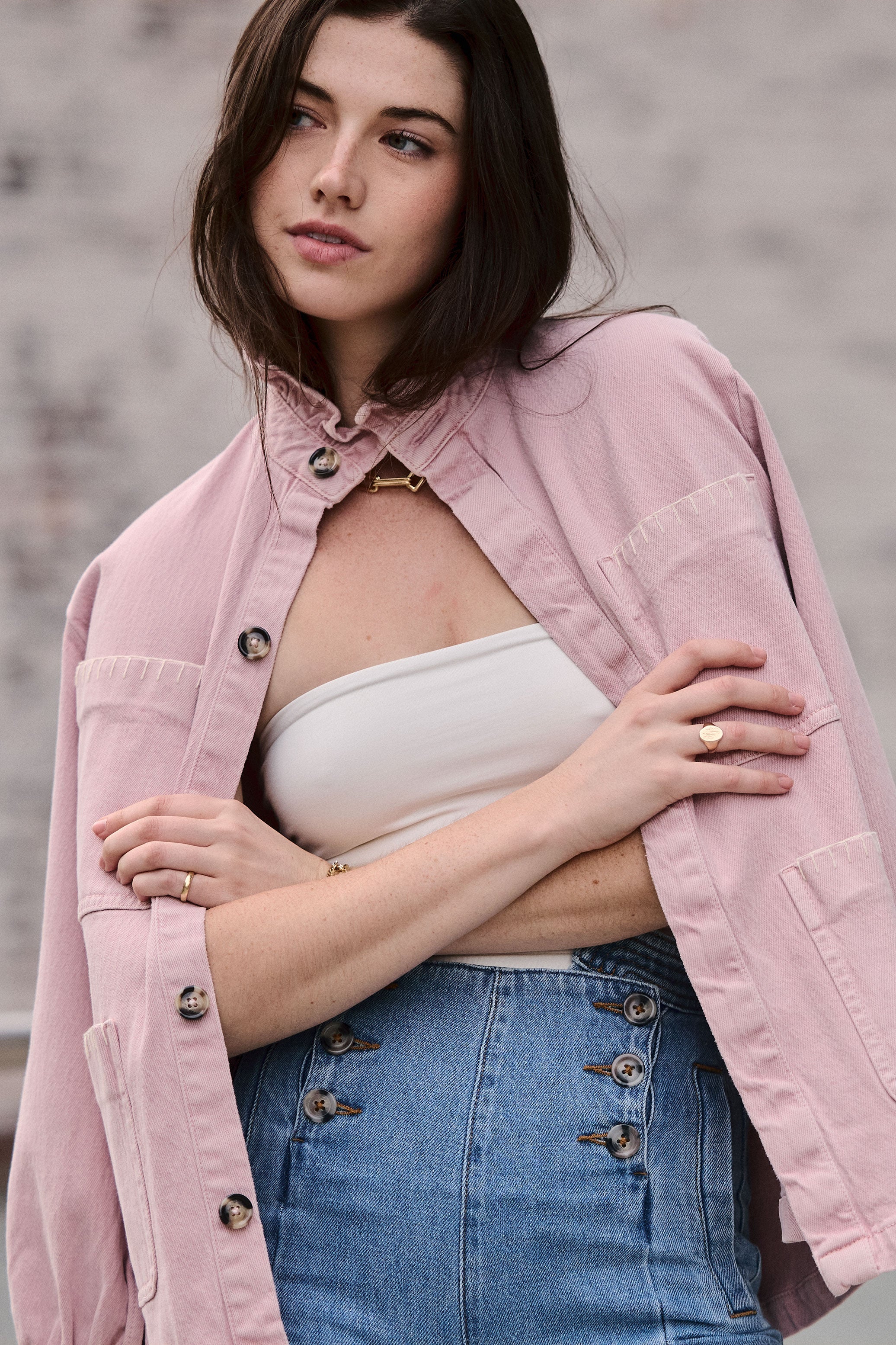 Pablo Denim Jacket in Dusty Rose