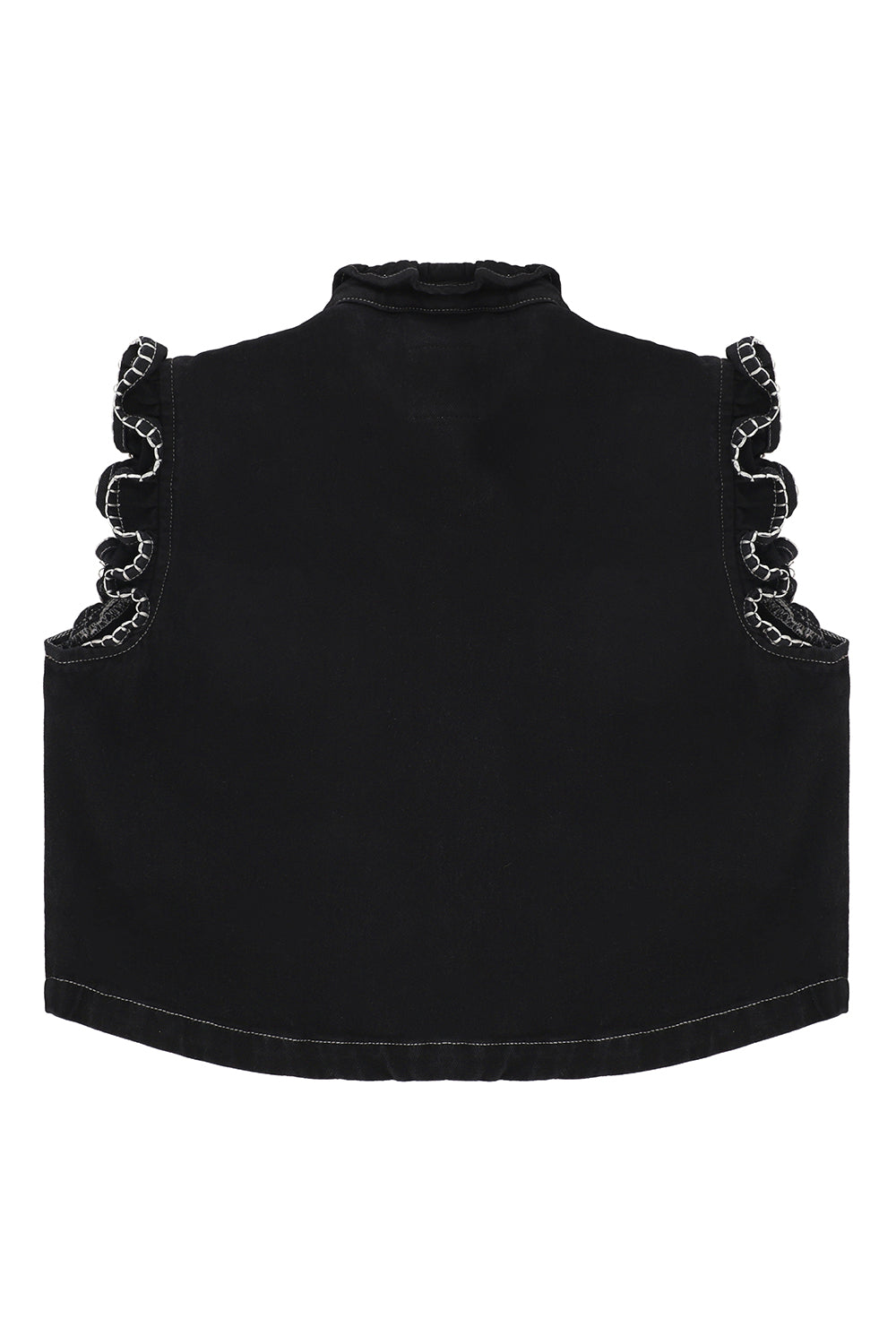 Pablo Waistcoat in Black Denim - seventy + mochi