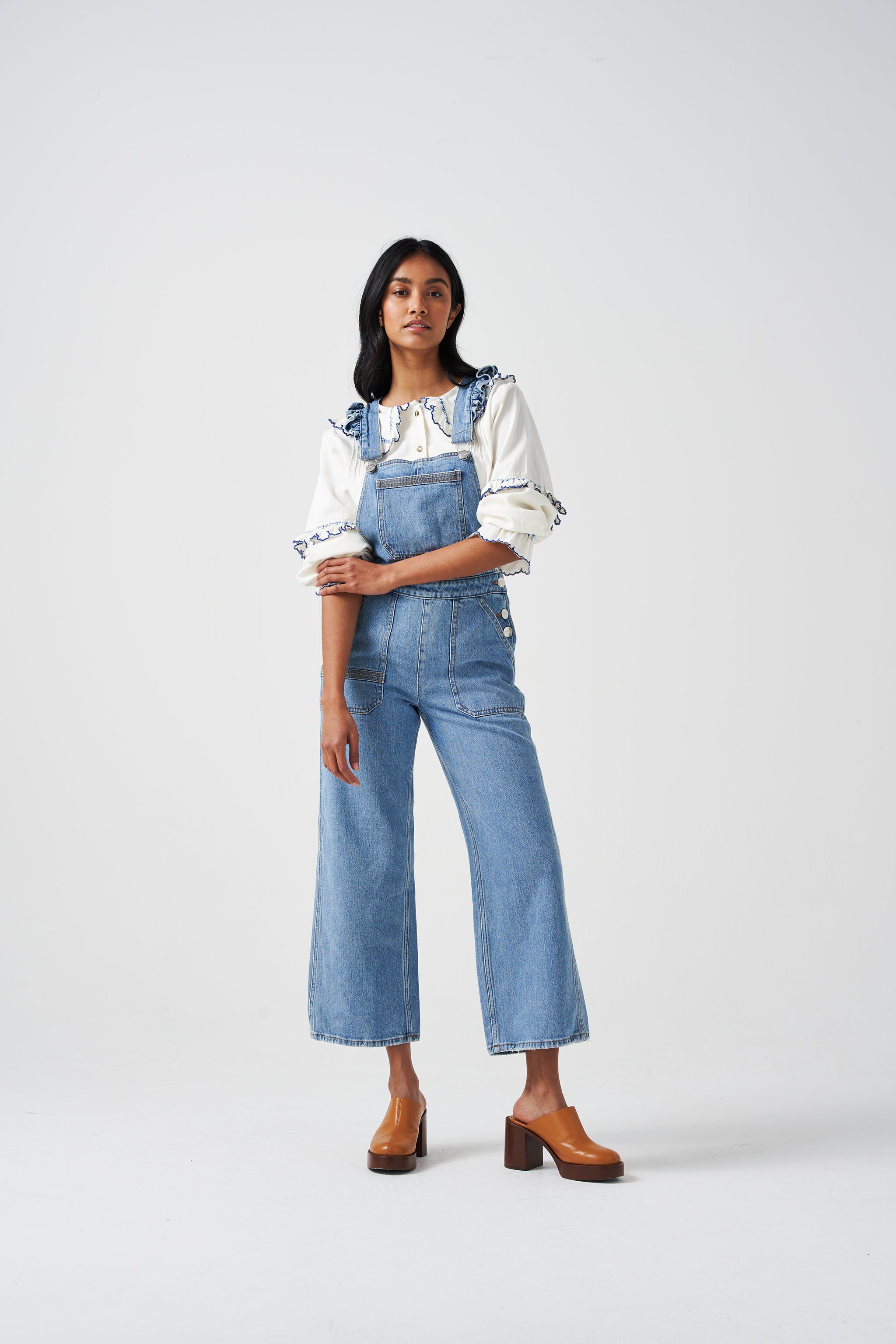 Elodie Frill Overalls in Rodeo Vintage