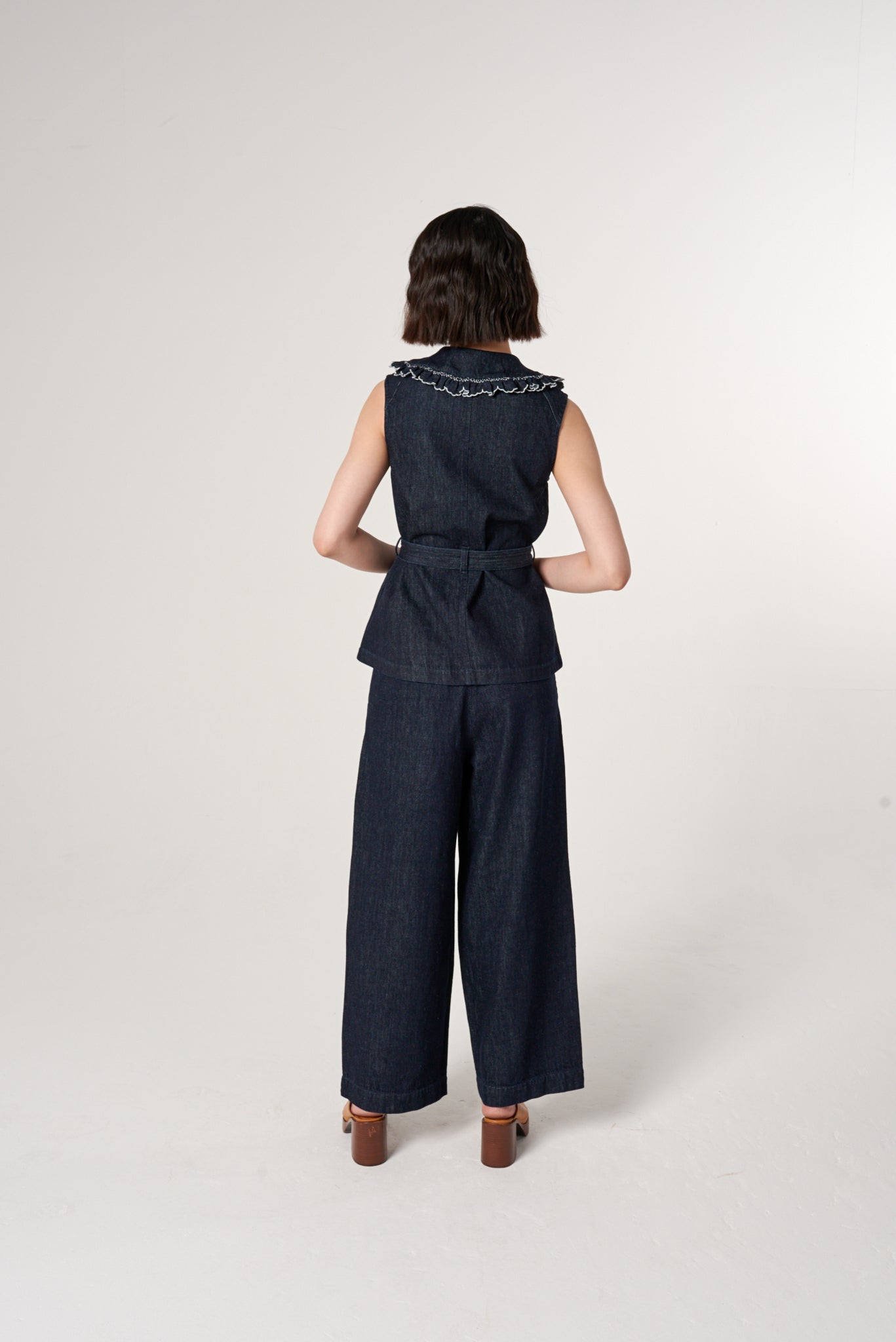 Penelope Pant in Indigo Rinse Hemp - seventy + mochi