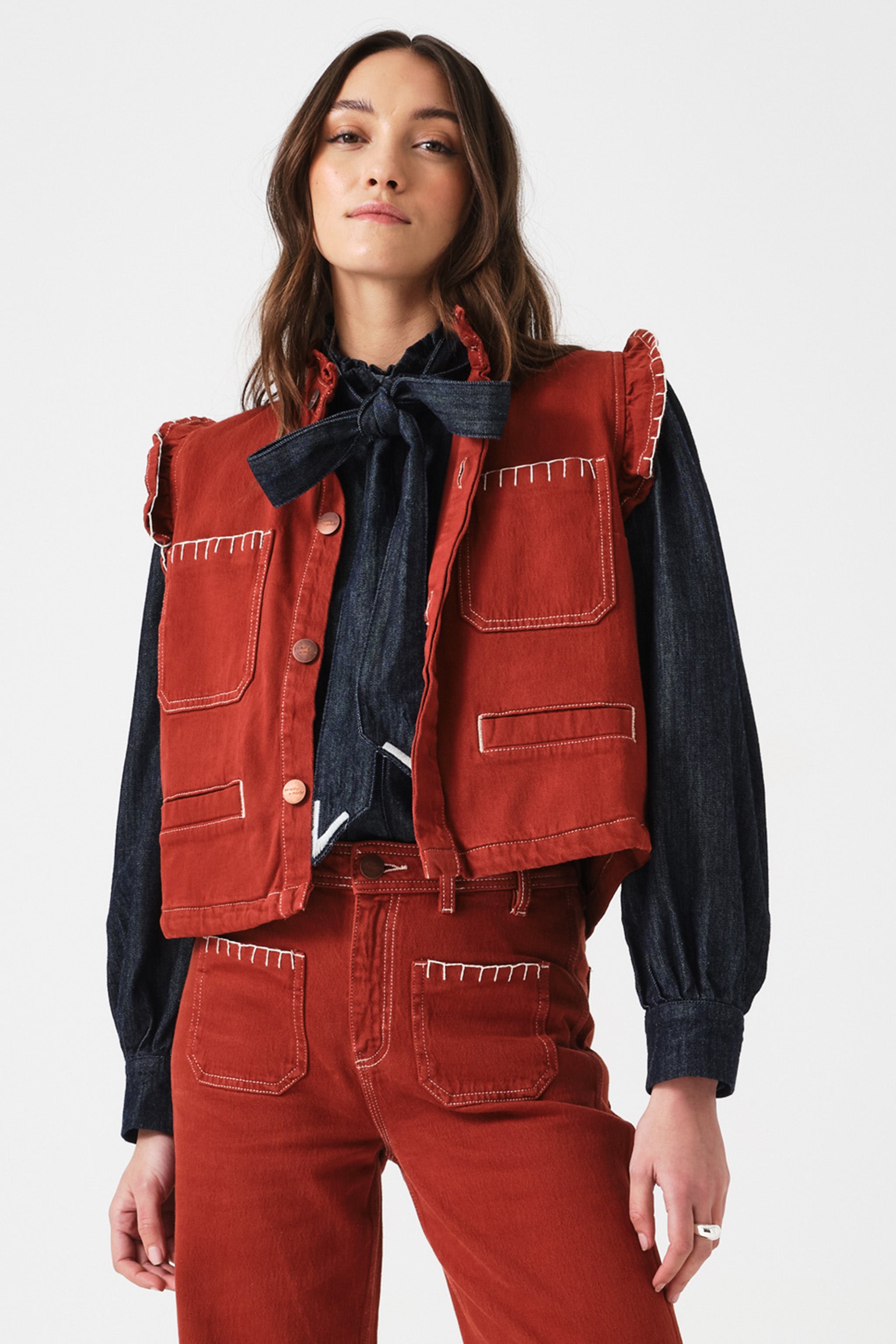 Pablo Vest in Dark Rust