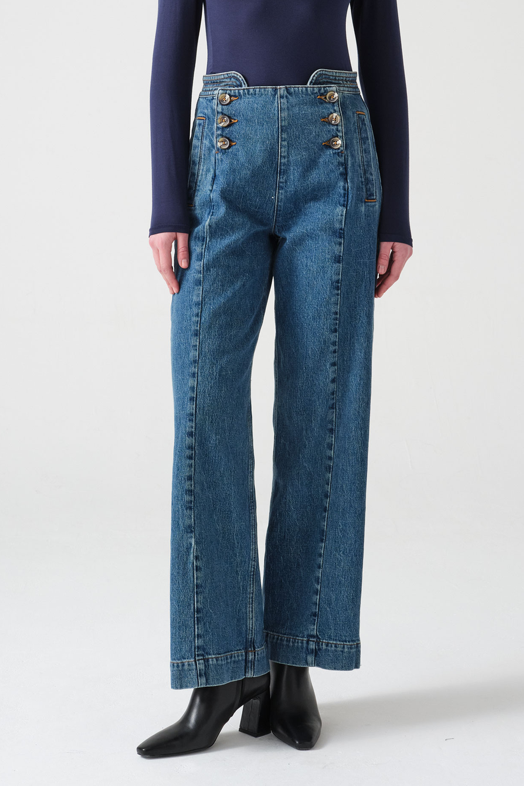 Amazon.com: Happy Cherry Girls Jeans Elastic Wasit Wide Leg
