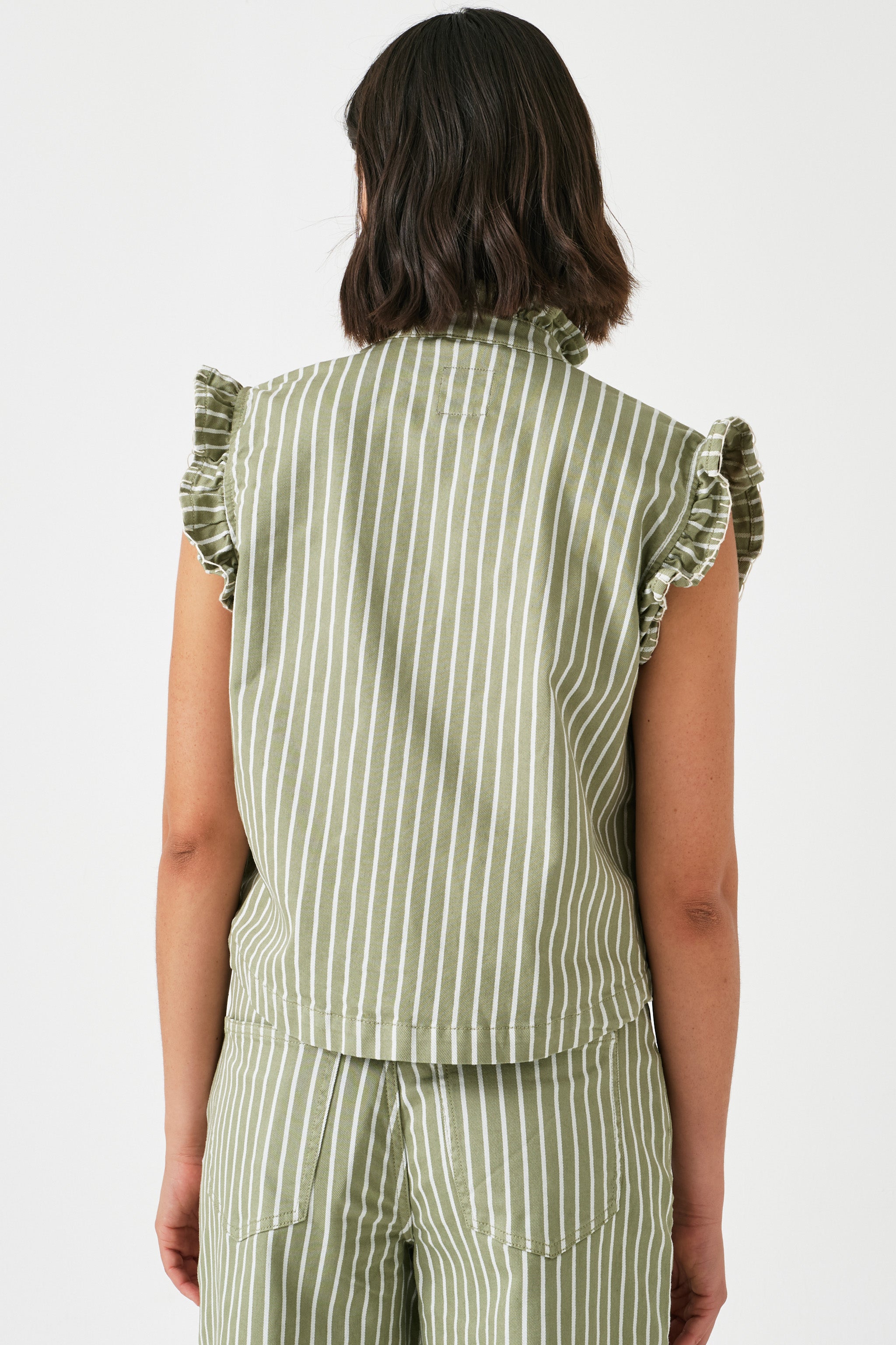 Pablo Vest in Vintage Moss Wide Stripe