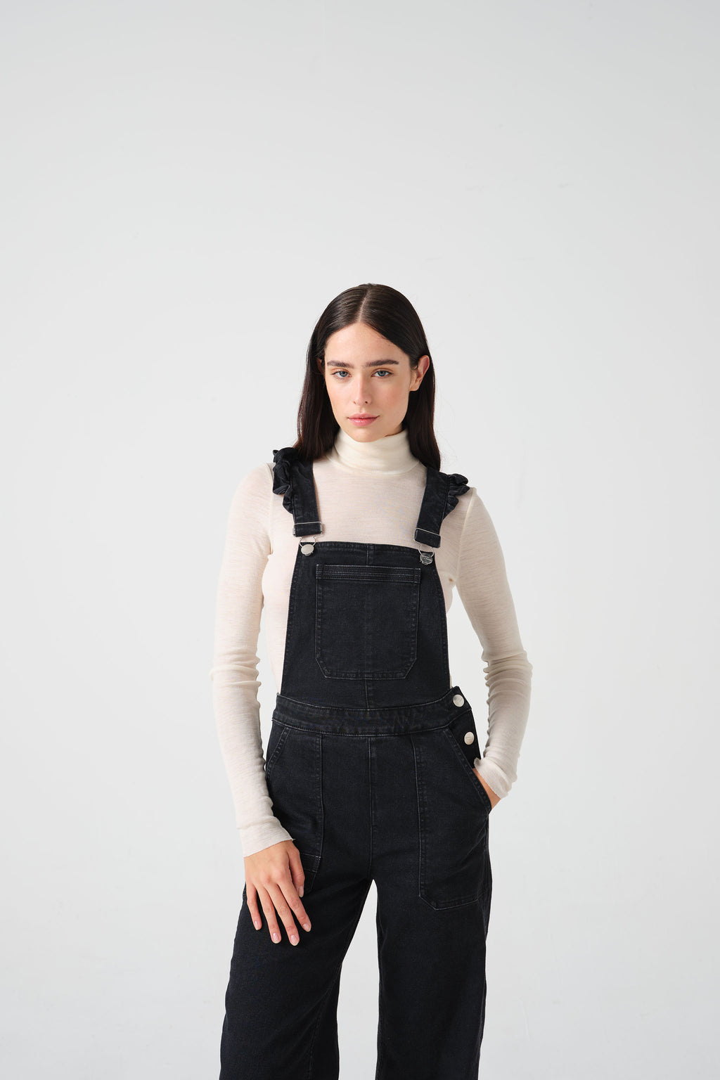 Women's 73 Zero Denim Dungarees (Black)