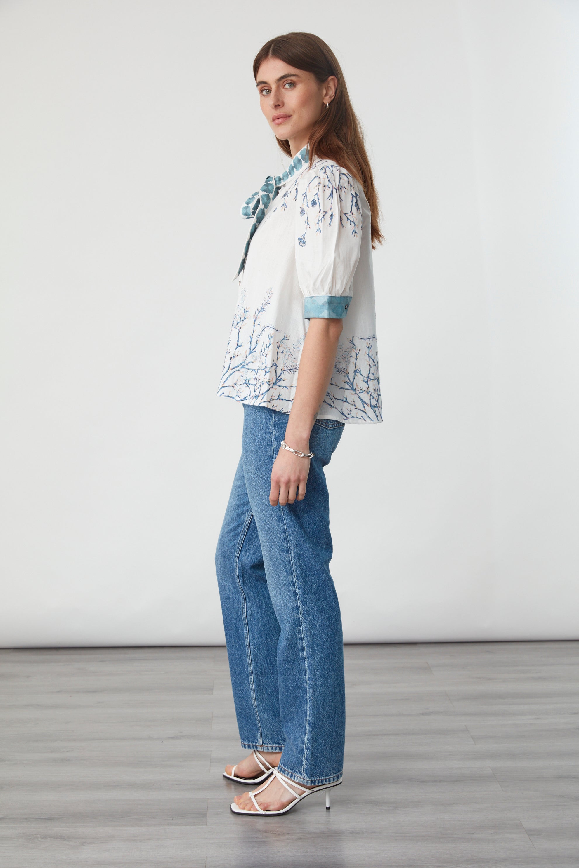 Poppy Blouse in Indigo Coral - seventy + mochi