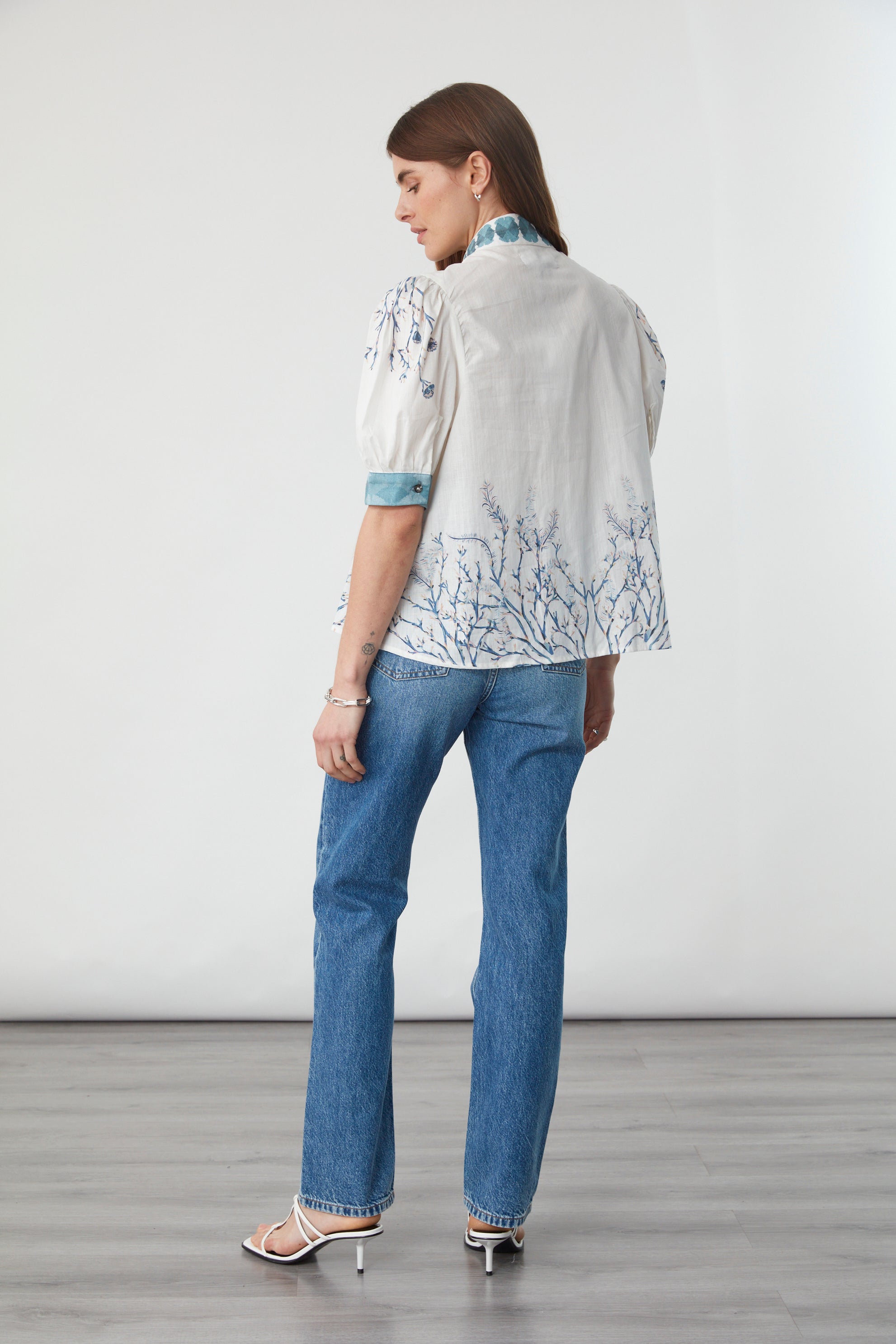 Poppy Blouse in Indigo Coral - seventy + mochi