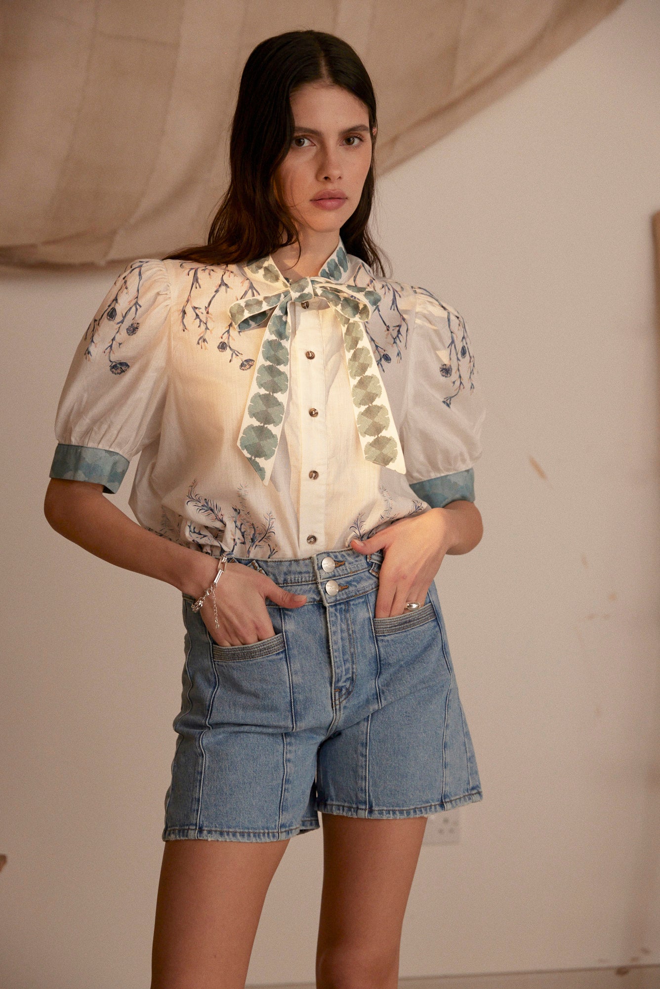 Poppy Blouse in Indigo Coral