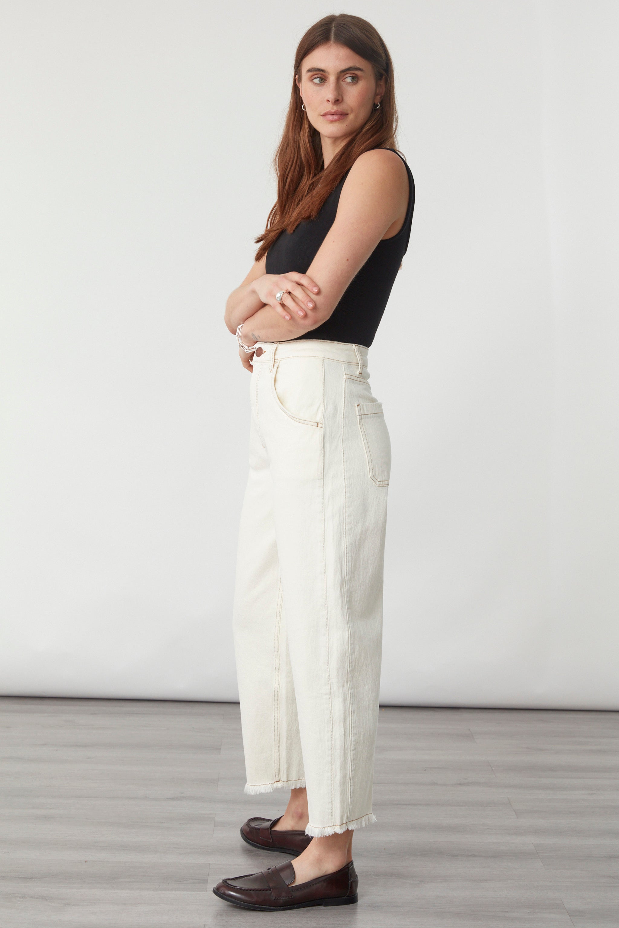 Bo Barrel Leg Jean in Ecru