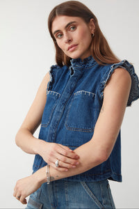 Pablo Denim Vest in Vintage Americana