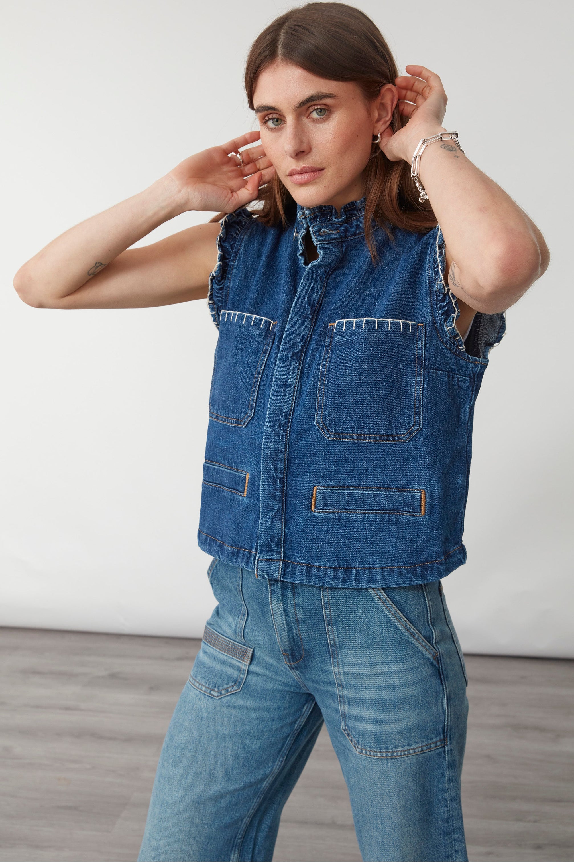 Pablo Denim Vest in Vintage Americana