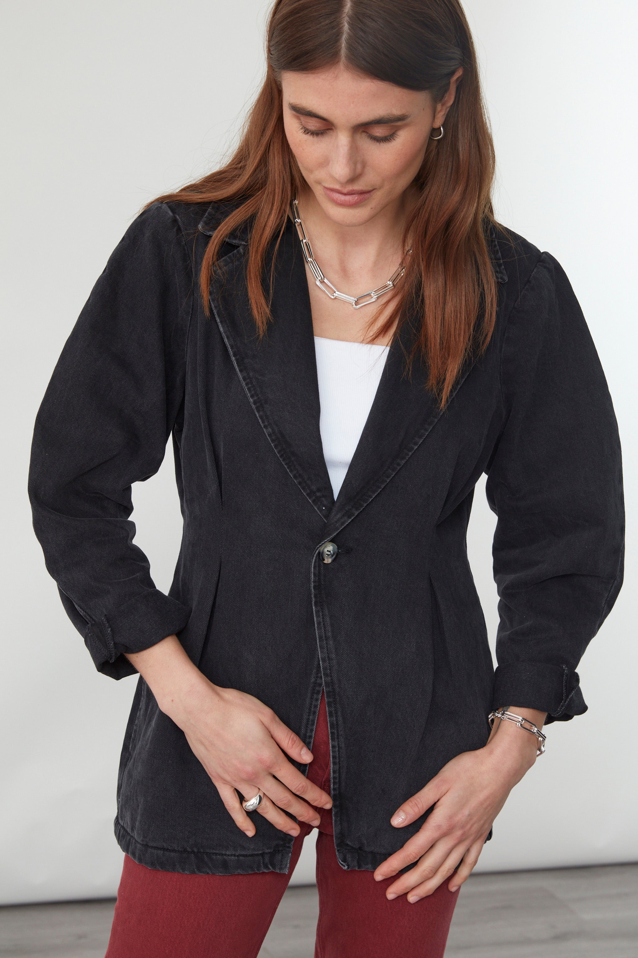 Bette Tailored Denim Jacket in Fairbanks