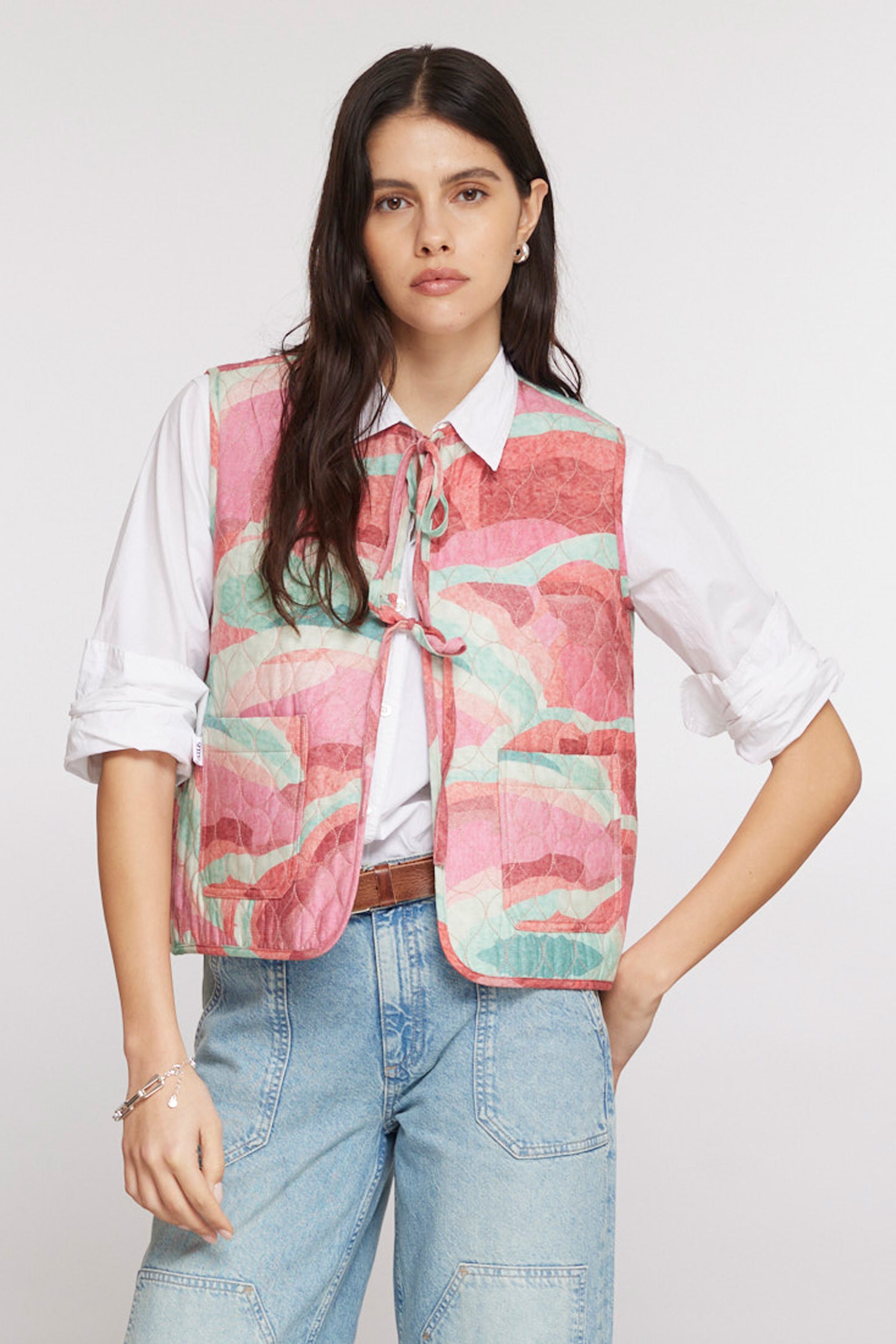 Aria Vest in Rose Coral - seventy + mochi