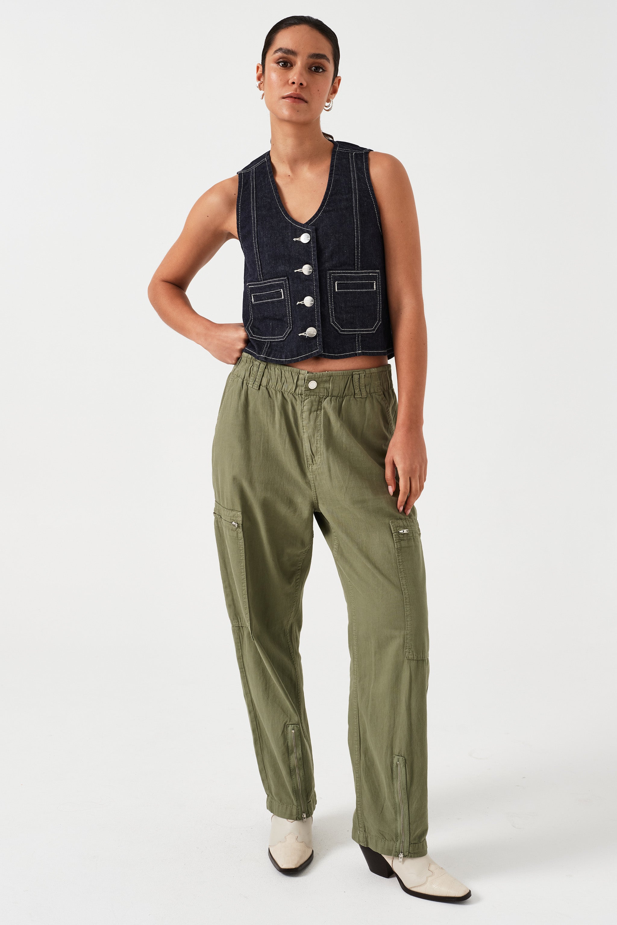 Amelia Pant in Khaki