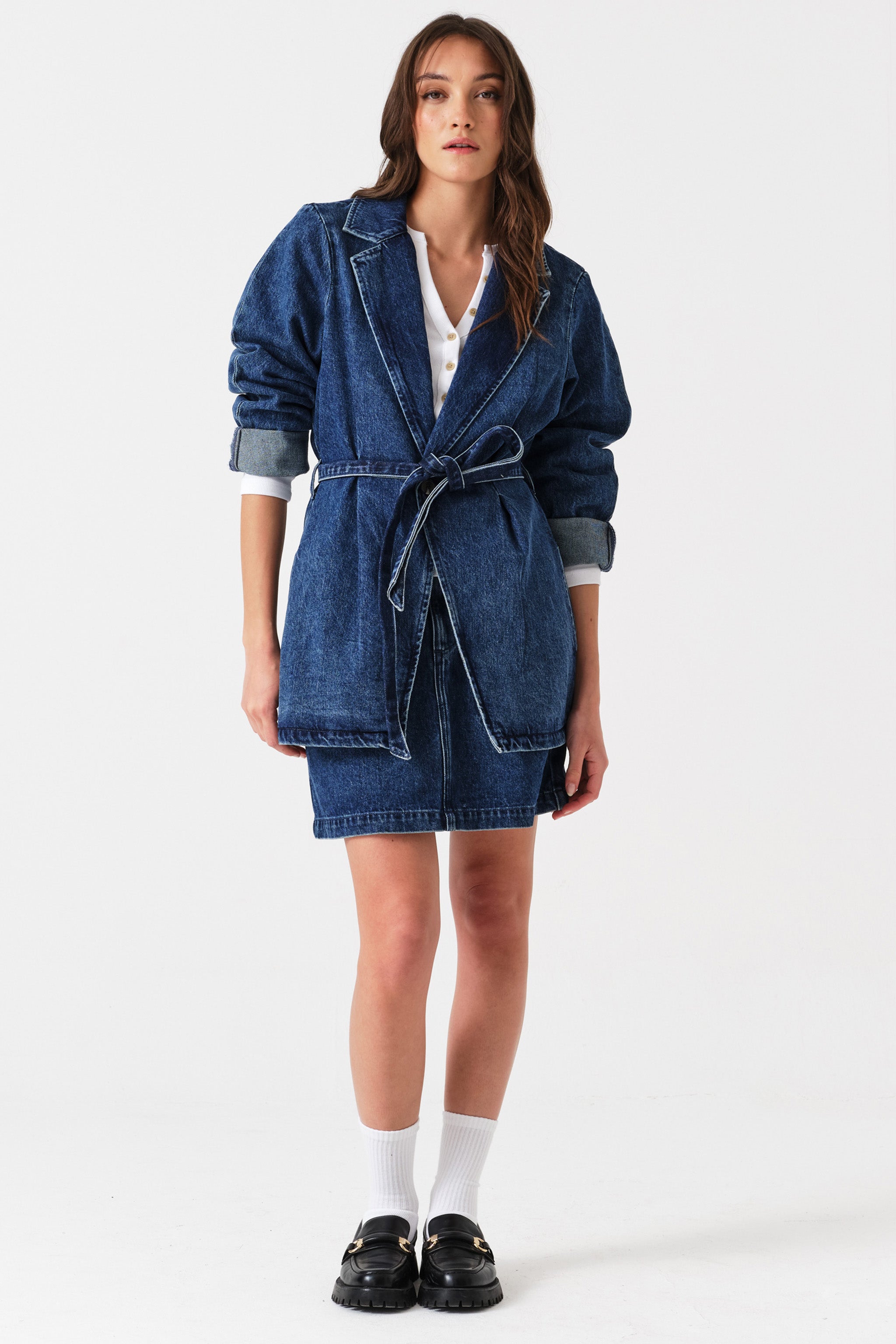 Bette Belted Denim Jacket in Phoenix