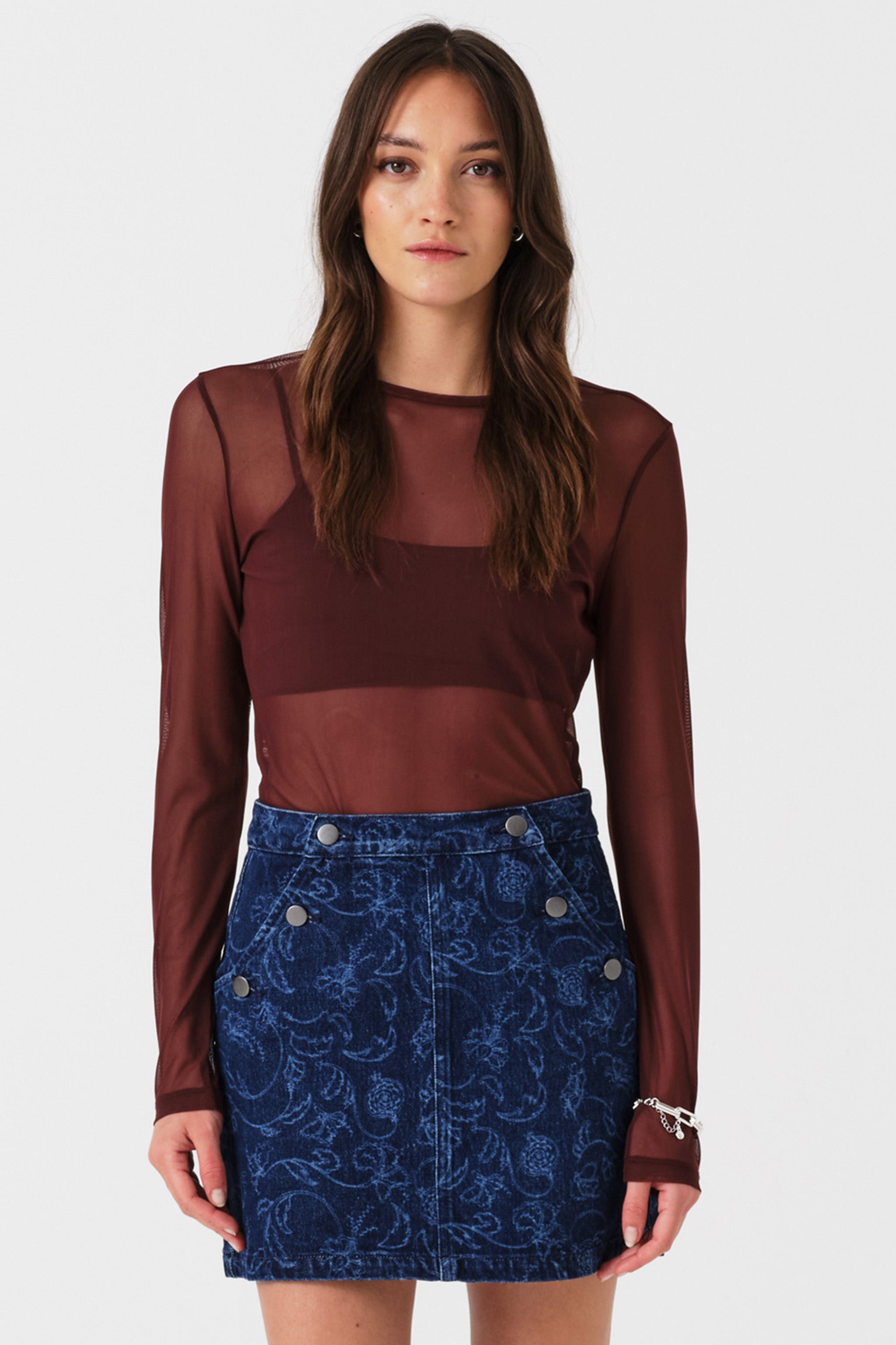 Margot Mini Denim Skirt in Baroque Nightfall