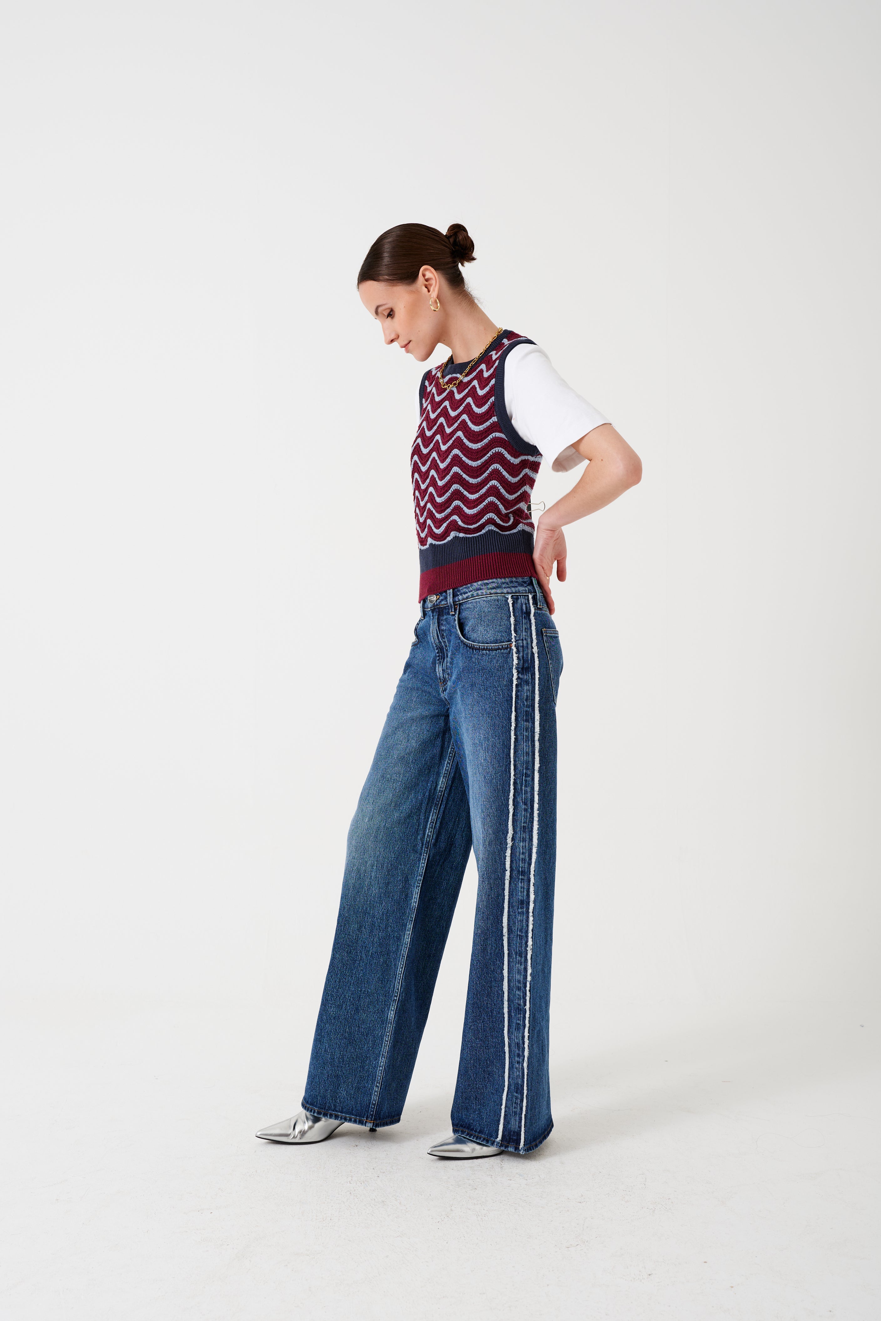 Gracie Side Stripe Jean in Pasadena Vintage