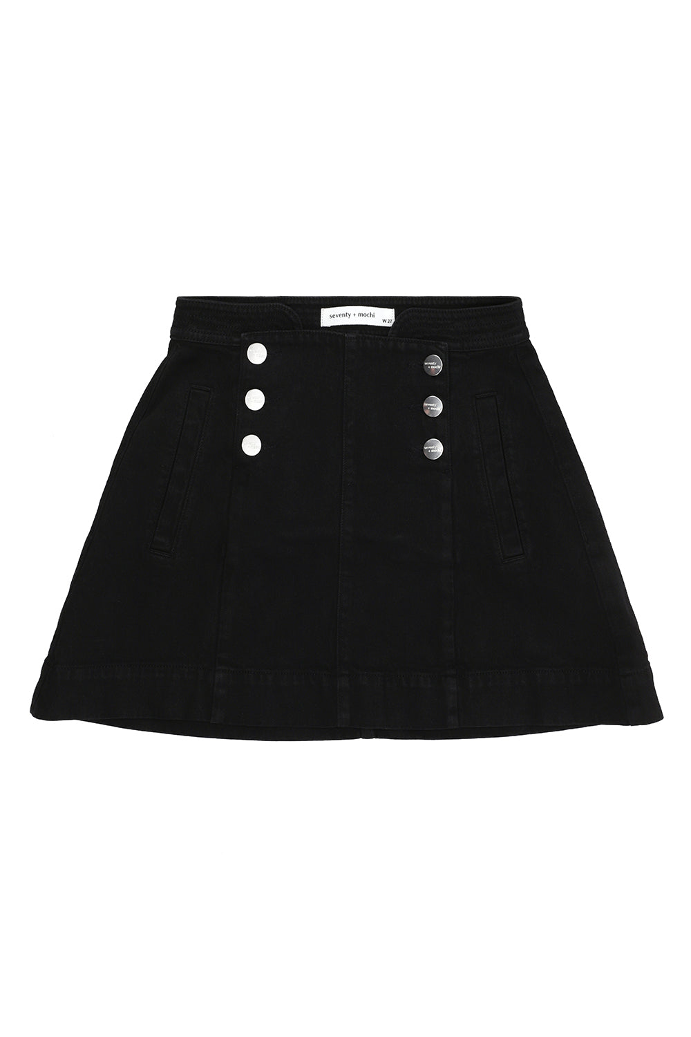 Marie Mini Skirt in Black Denim