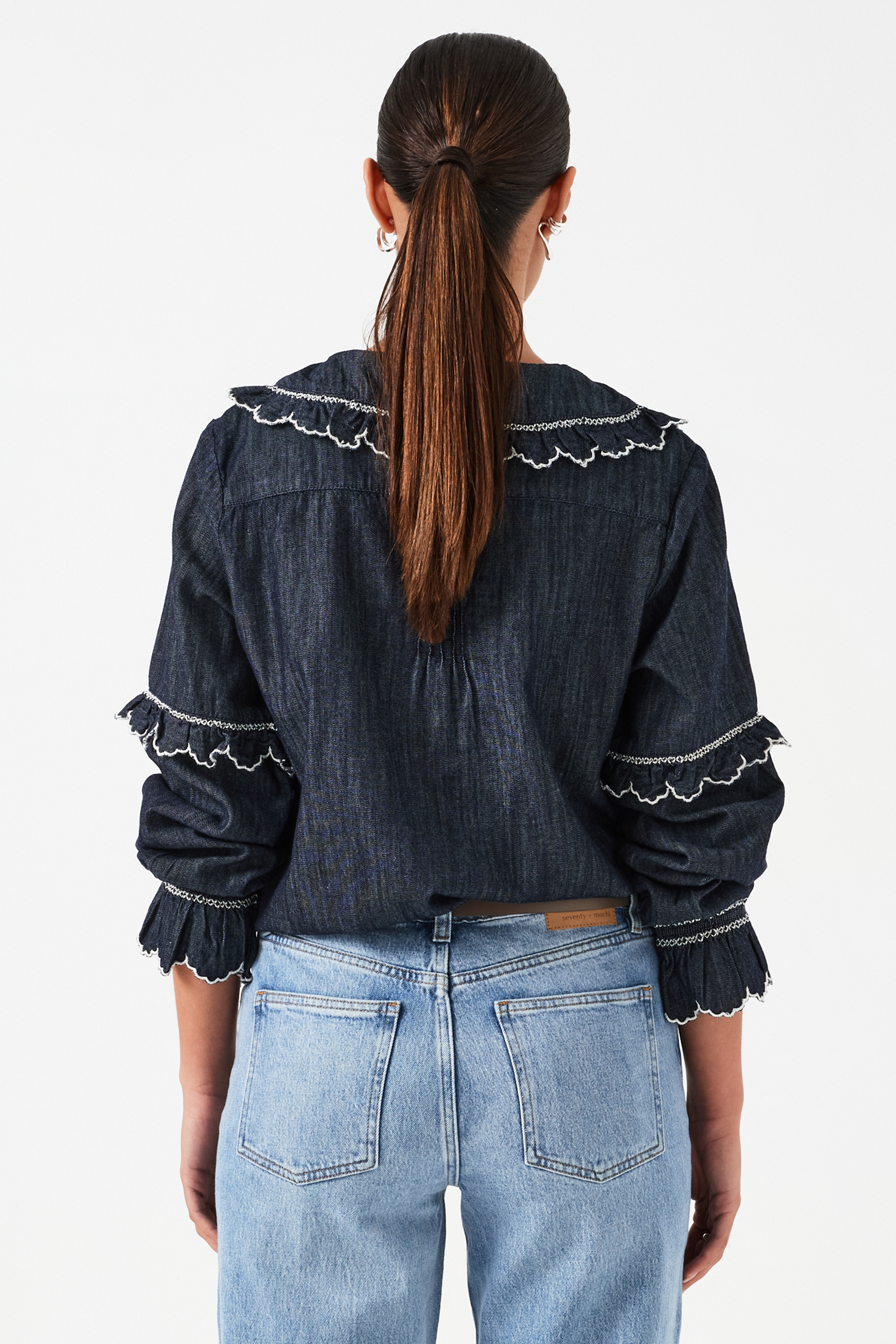 Phoebe Blouse in Indigo Rinse