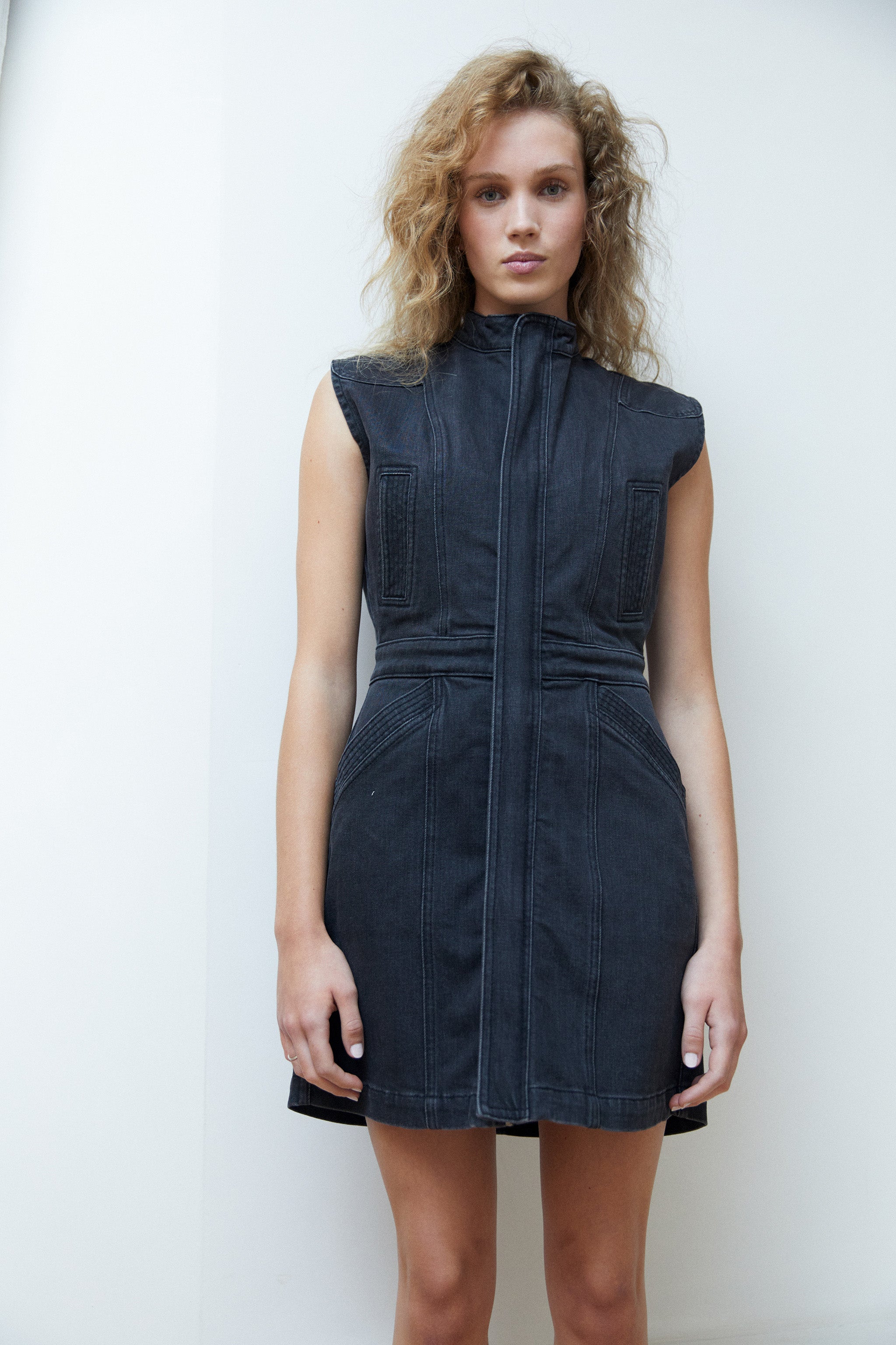 Juno Dress in Washed Black