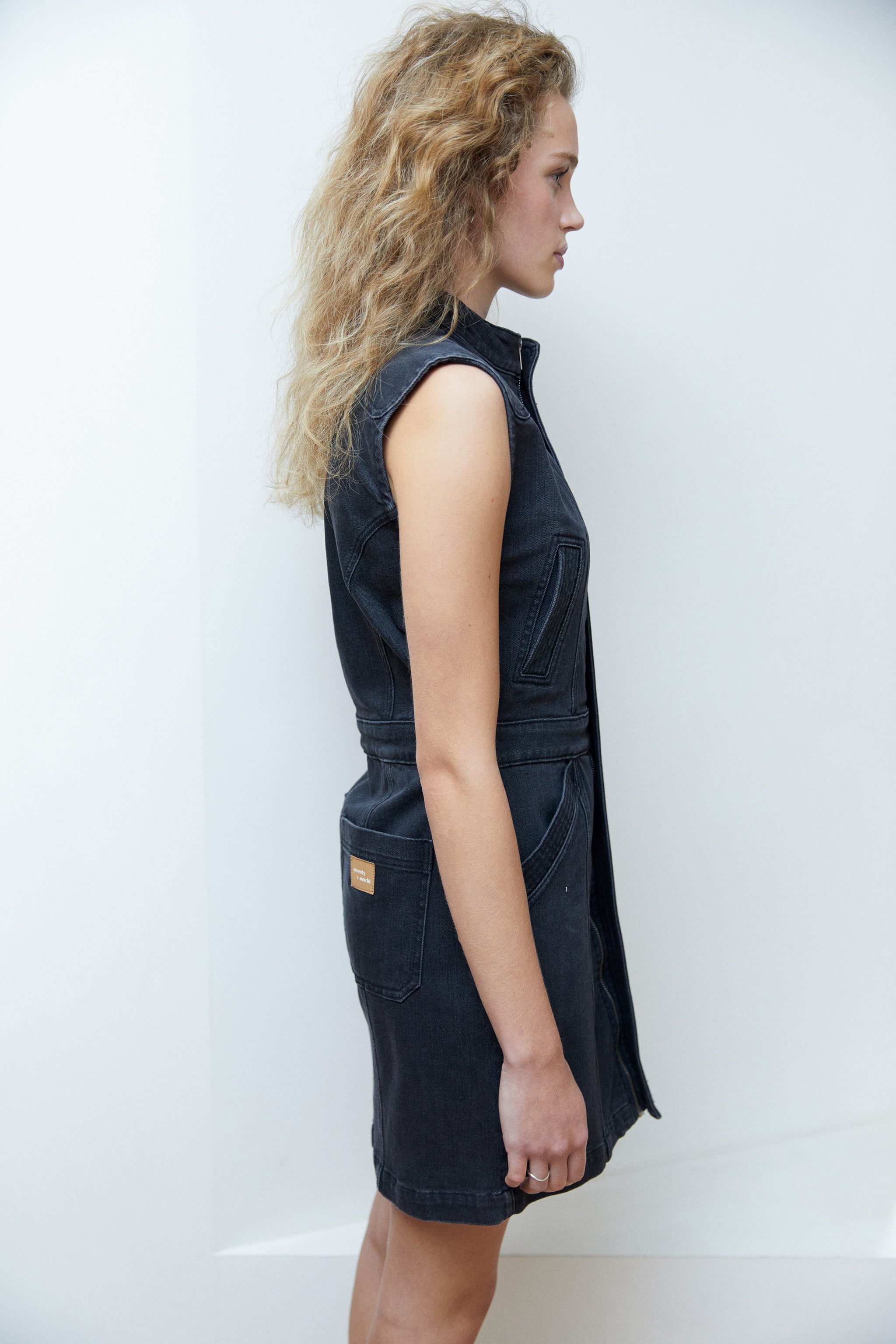 Juno Dress in Washed Black