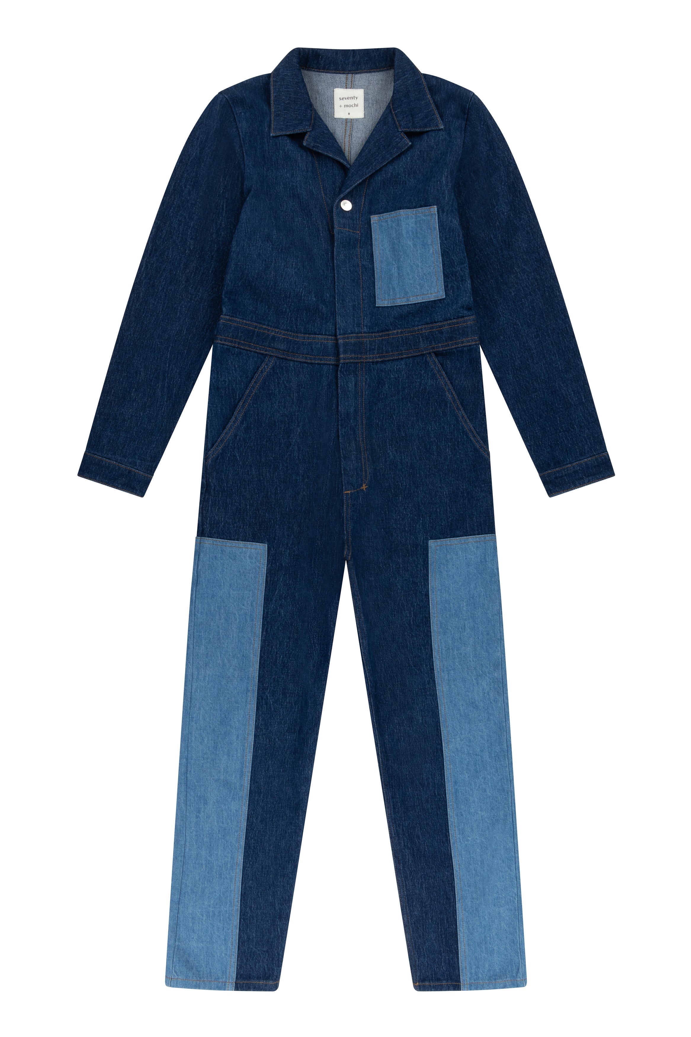 Indie Jumpsuit in Patched Denim - seventy + mochi