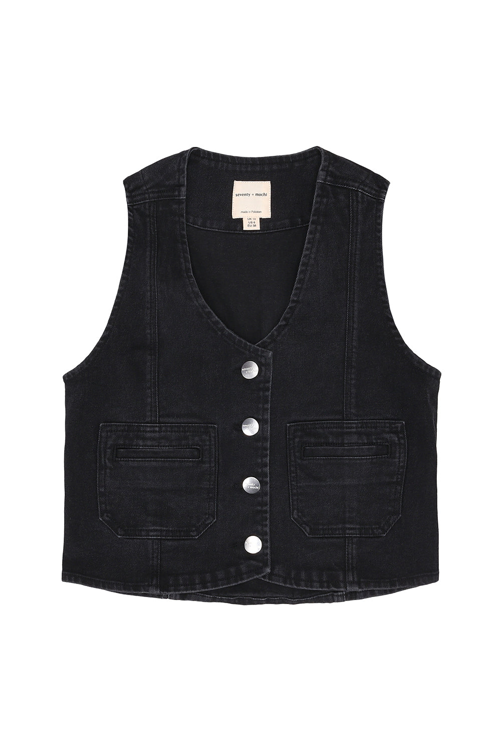 Bea Vest in Black Denim