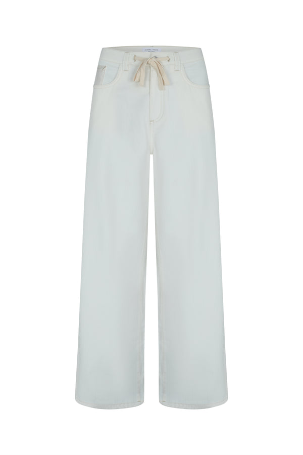 Blake Low Rise Jean in Herringbone Ecru