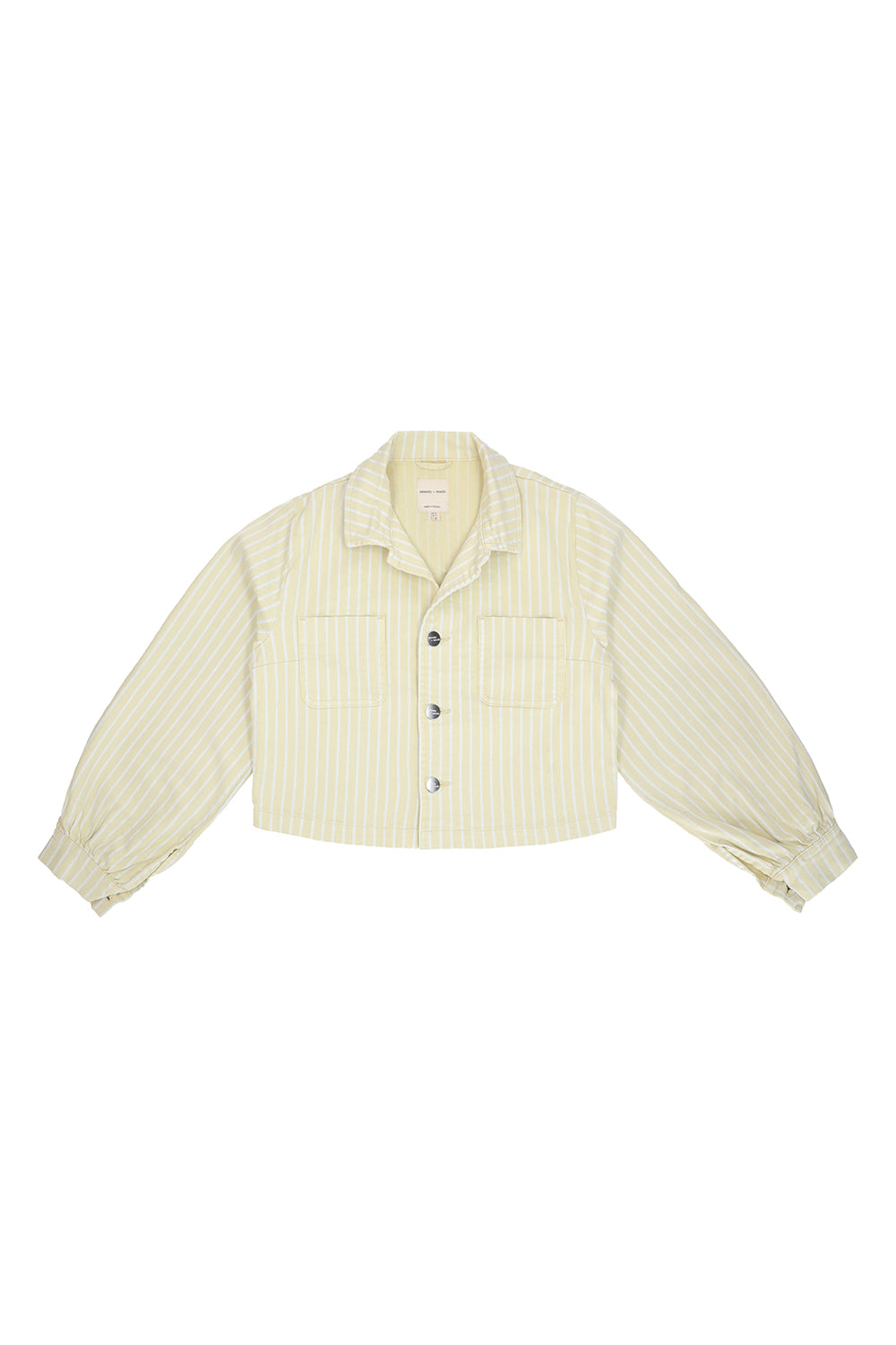 Piper Jacket Cropped in Buttermilk Wide Stripe