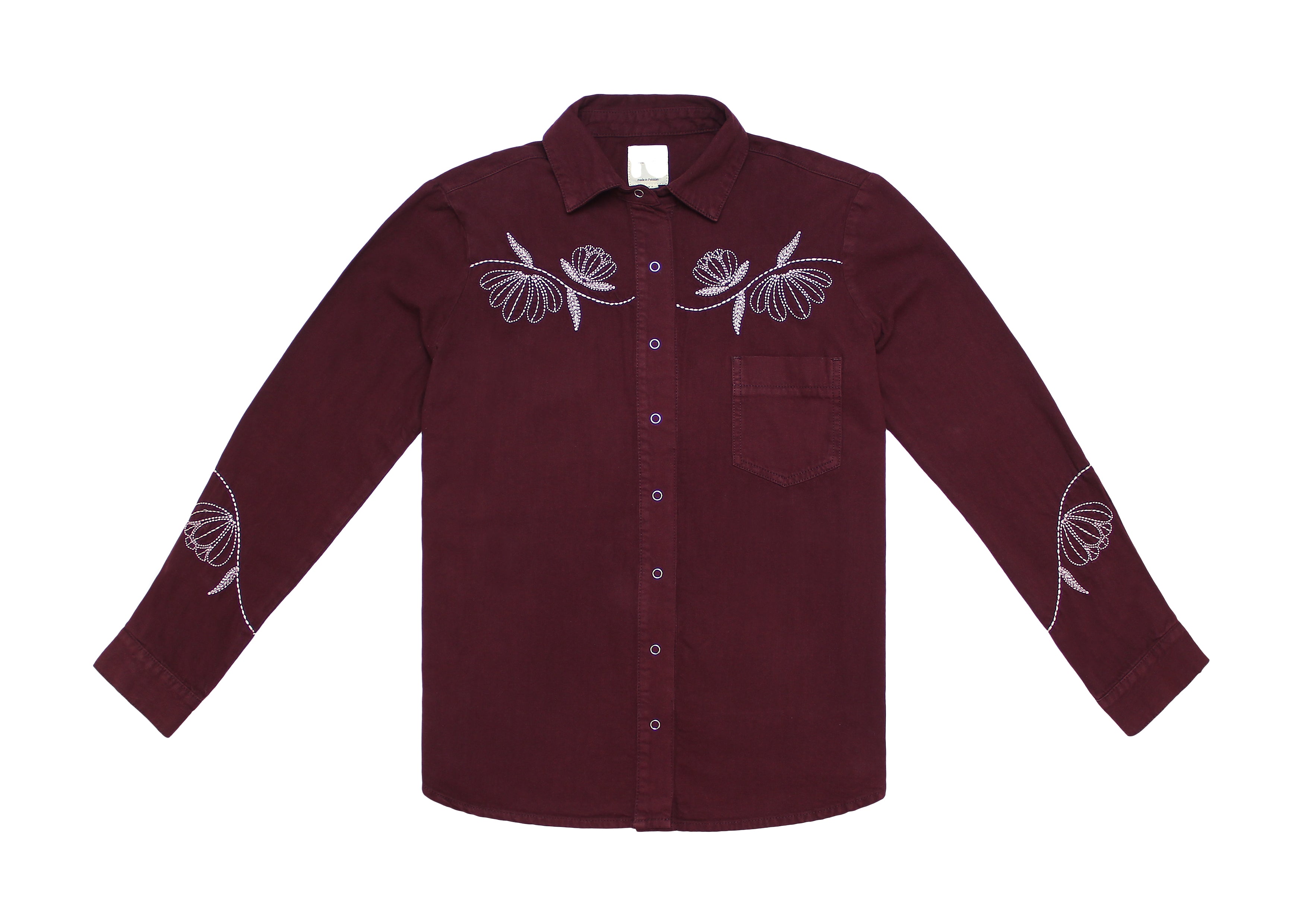 Flor Ray Shirt in Burgundy