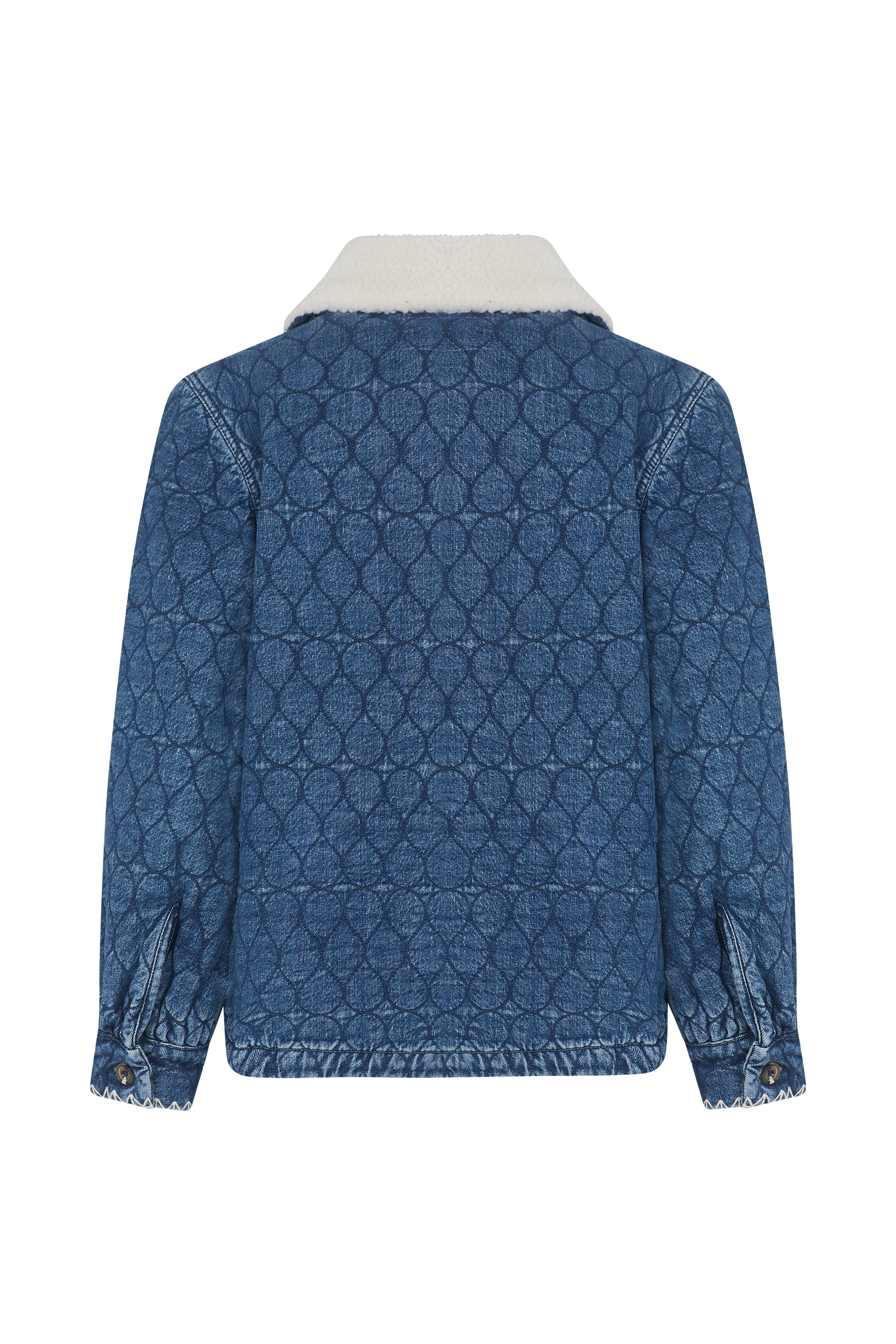 Frida Sherpa Collar Quilted Jacket in Pasadena