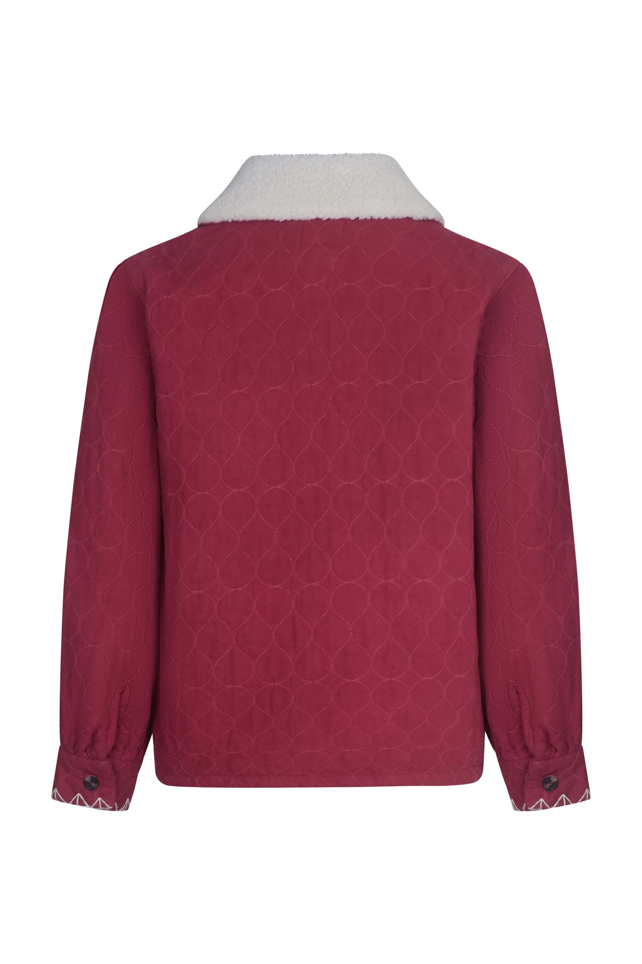 Frida Sherpa Collar Quilted Jacket in Faded Rose