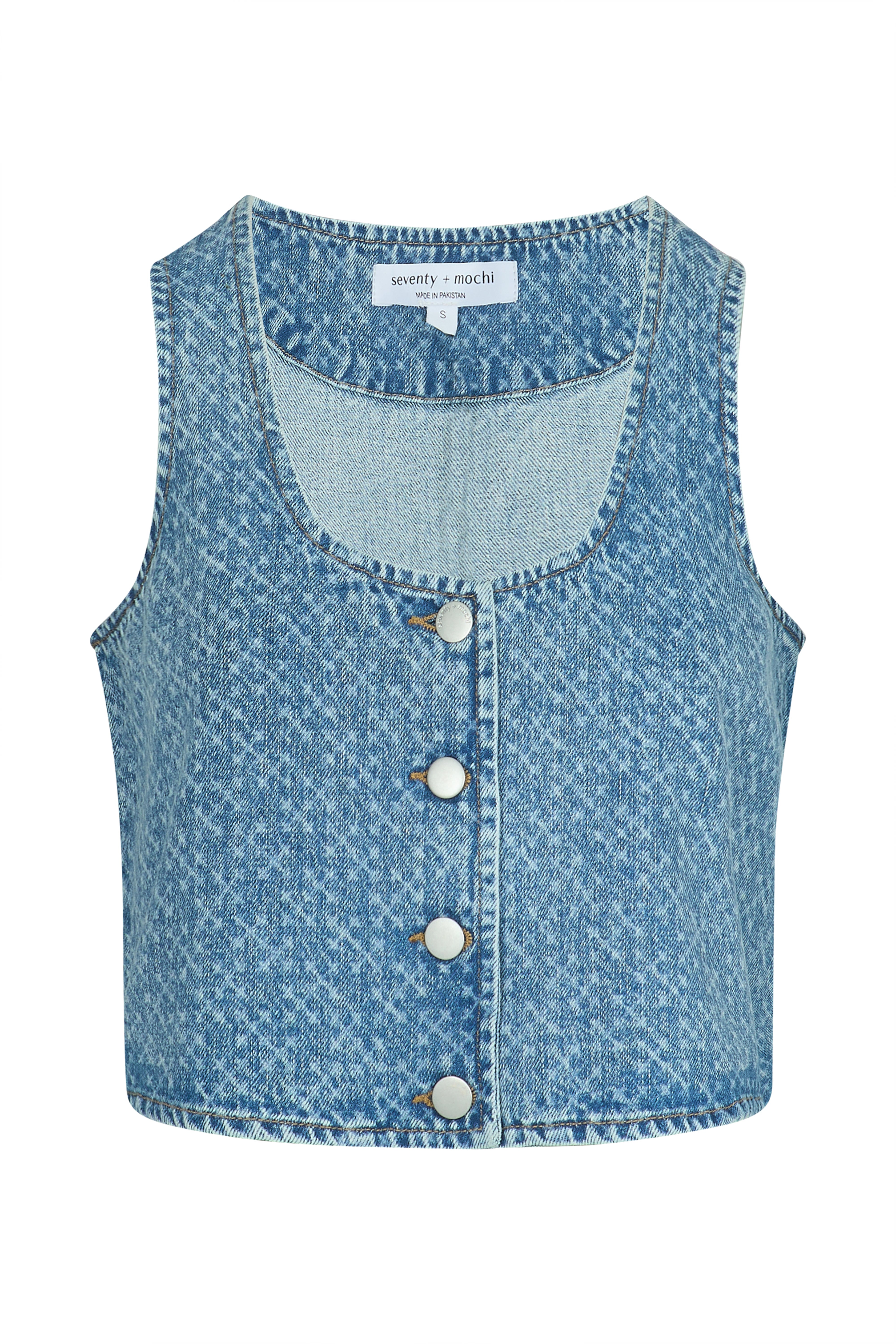 Kane Cropped Vest In Laser Malibu