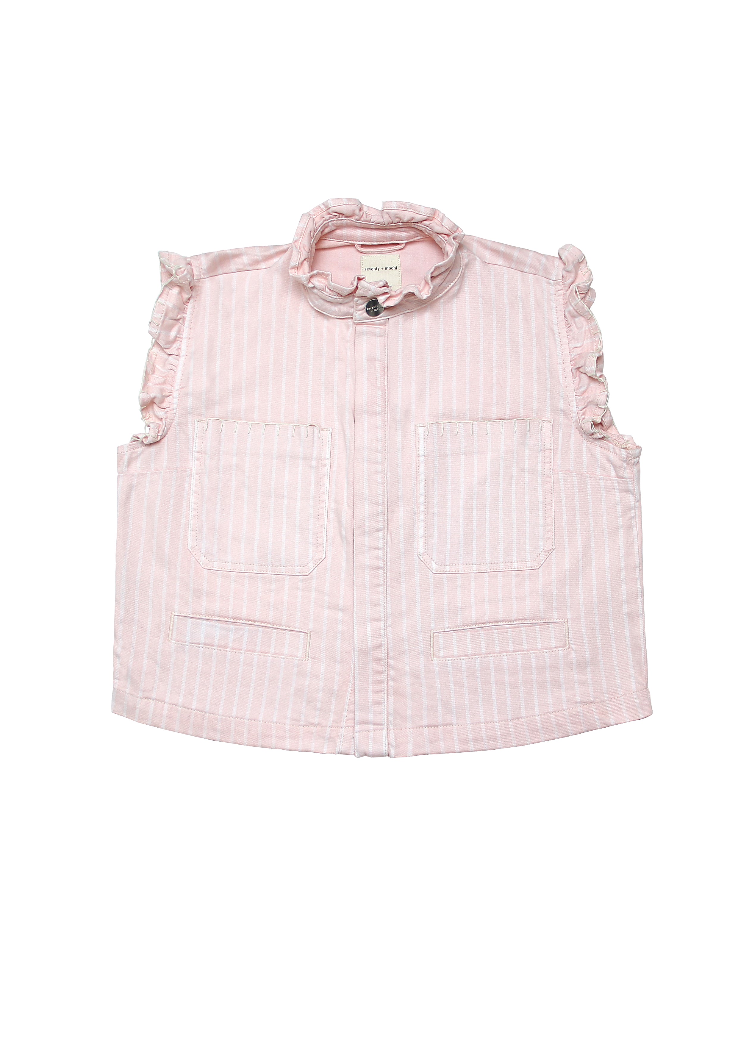 Pablo Vest in Pink Dawn Wide Stripe