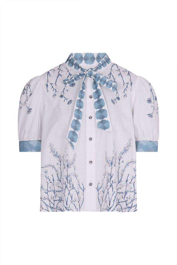 Poppy Blouse in Indigo Coral - seventy + mochi