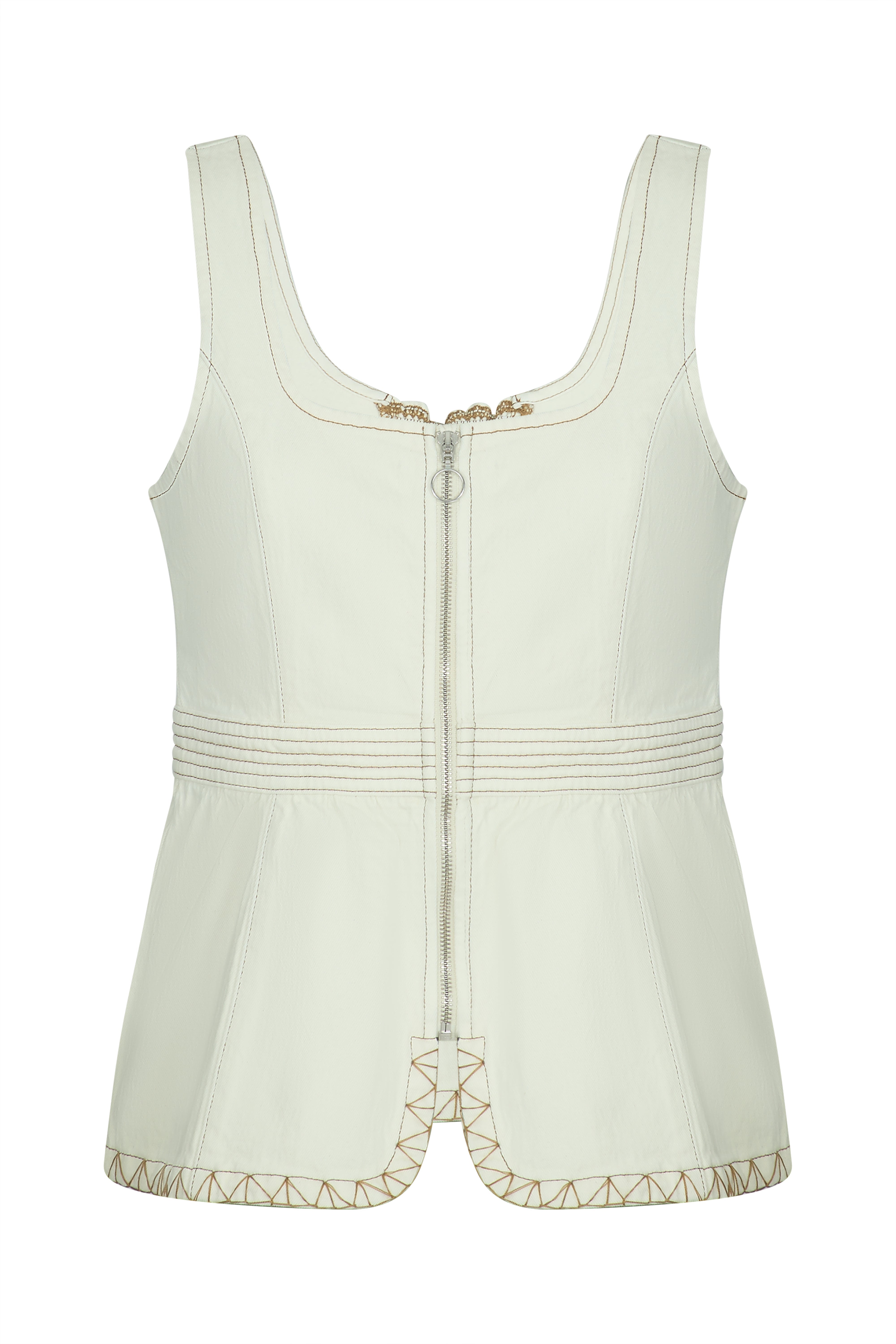 Sasha Corset Top In Ecru - seventy + mochi