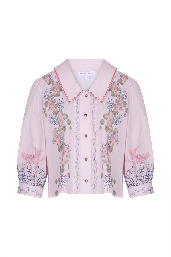 Zena Blouse in Indigo Coral - seventy + mochi