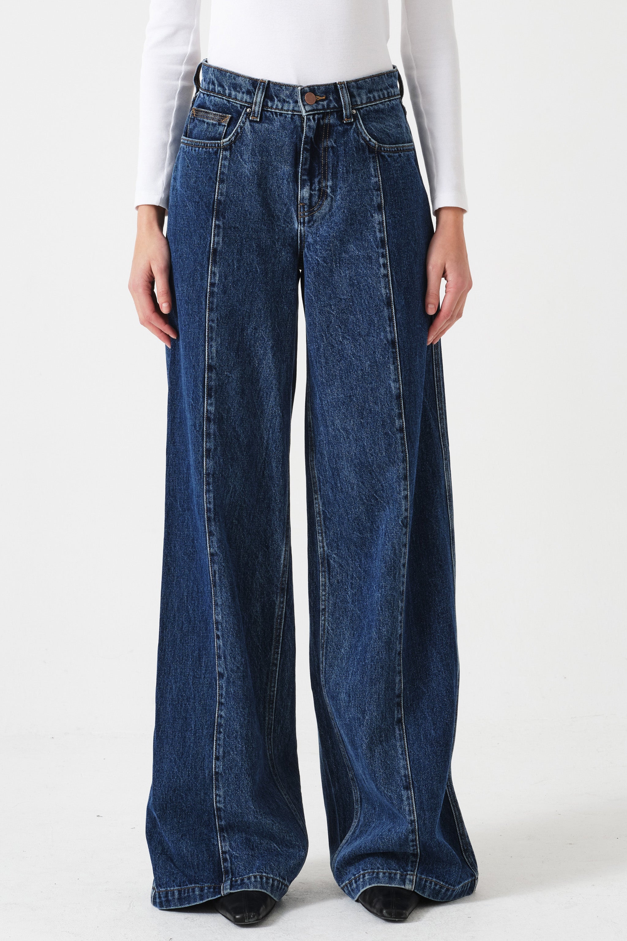【Anyone more】Mochi Black Washing Denim Wide Pants LOUISPANTWASHEDDENIM_3bf70676-