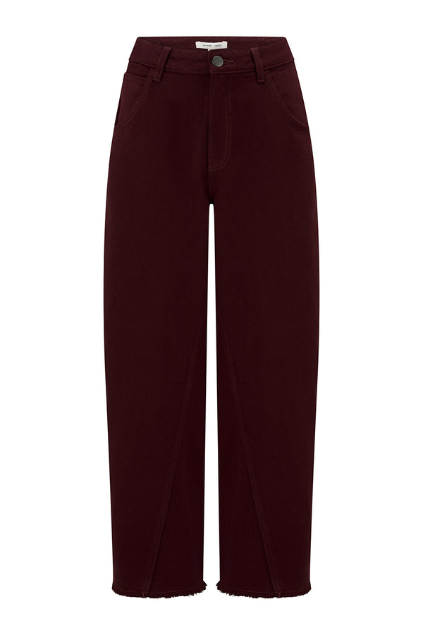 Bo Barrel Leg Twisted Jean in Mulberry